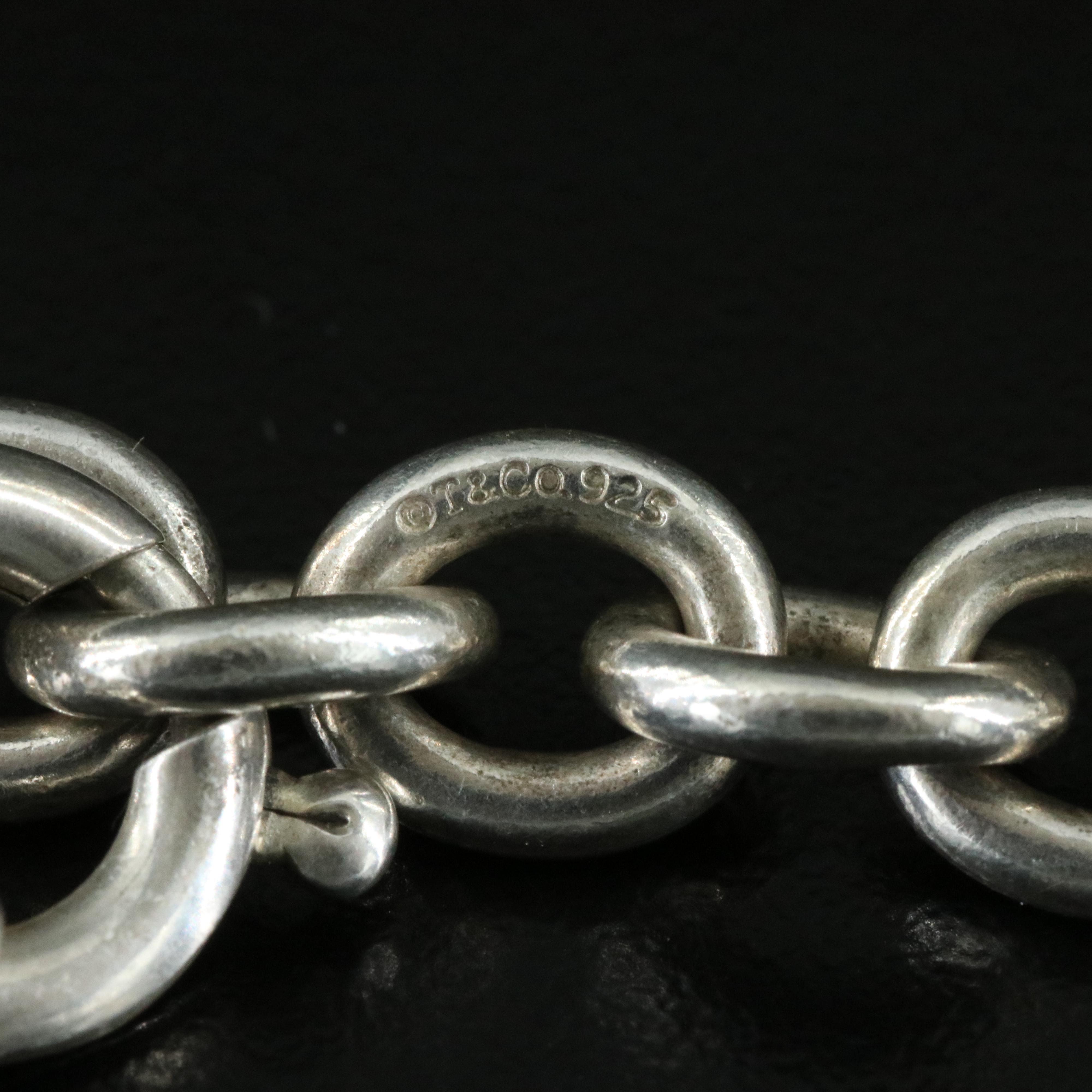 Tiffany & Co. Sterling Classic Charm Bracelet with Teddy Bear Charm