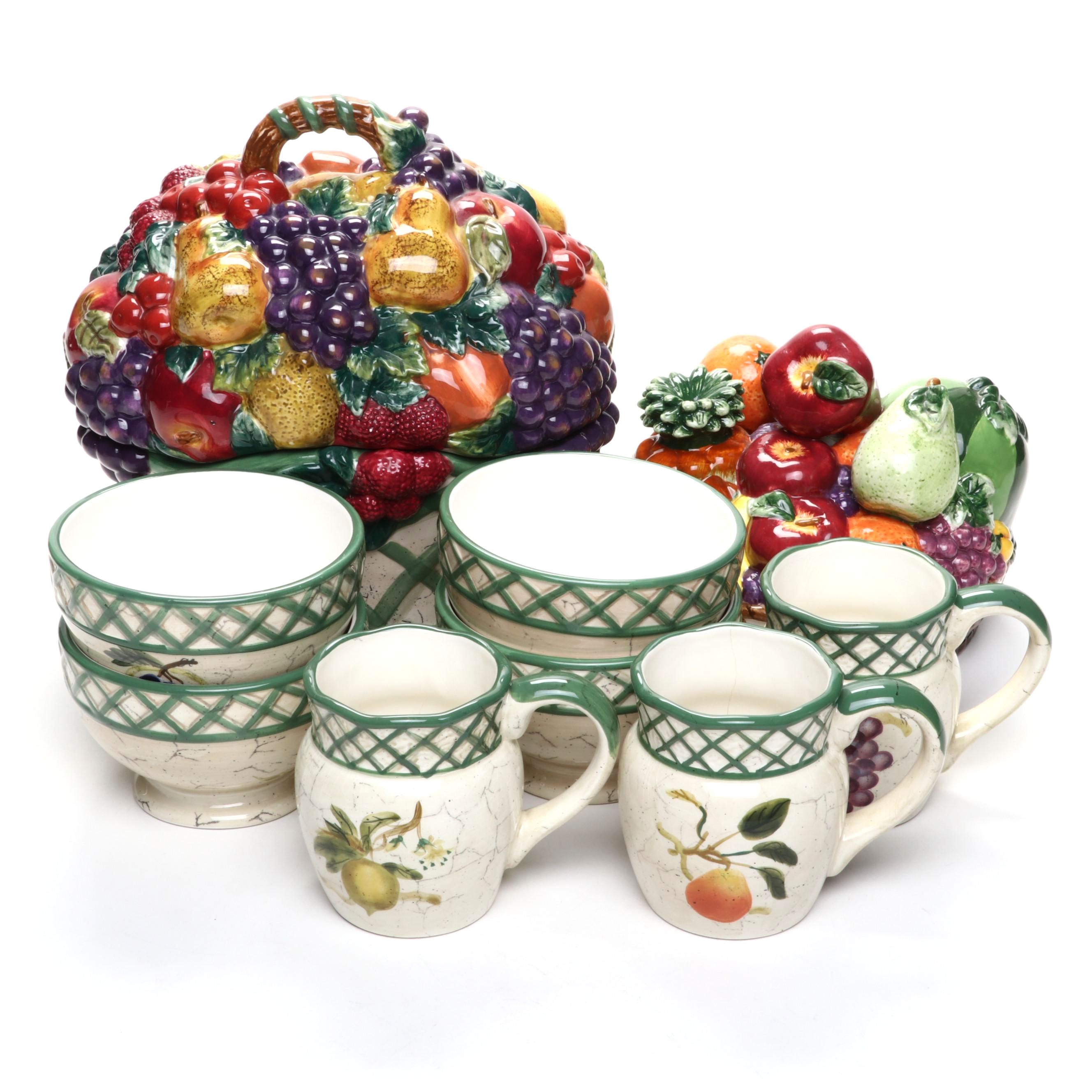 Raymond Waites "Cornucopia" Tableware with Other Ceramic Cookie Jar