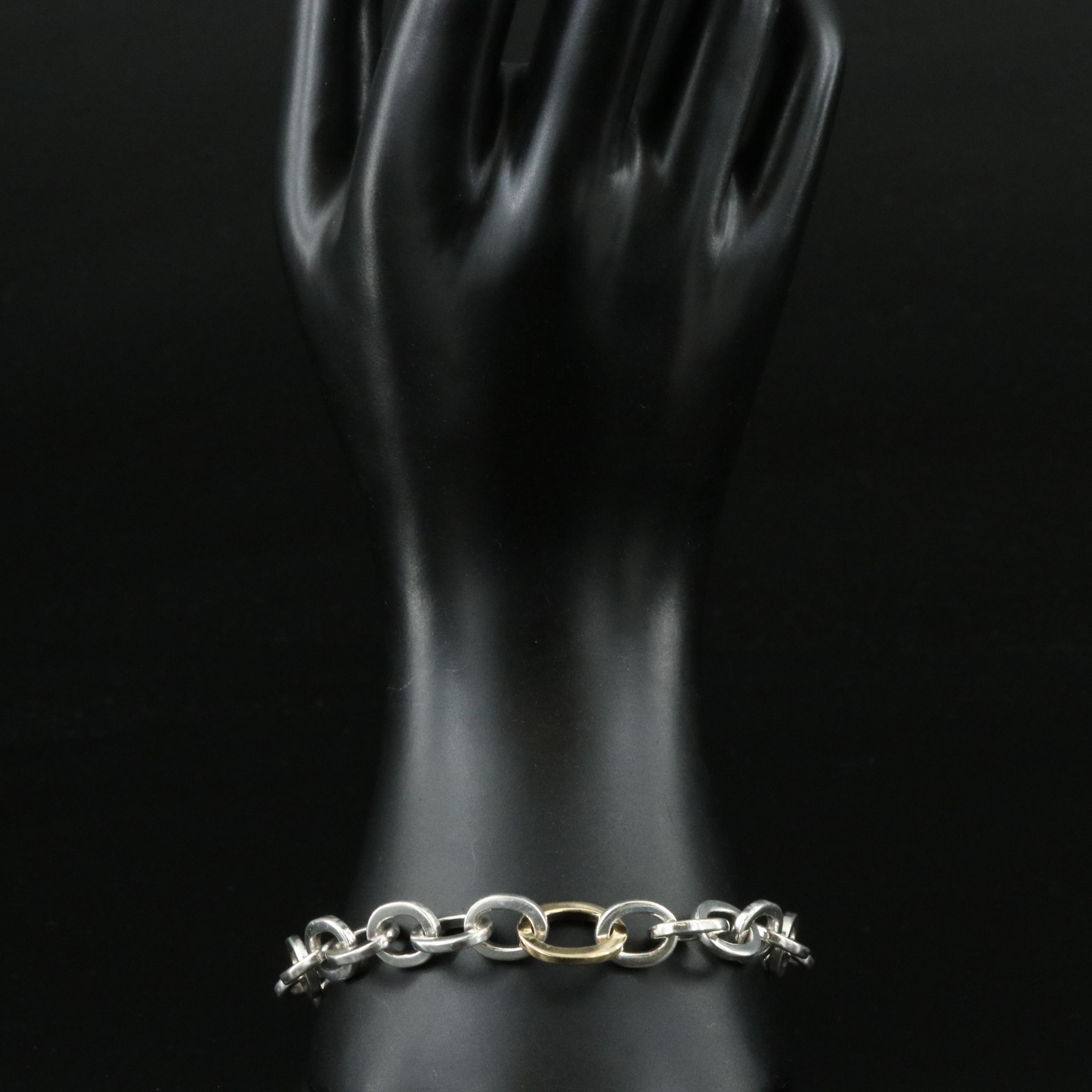 Tiffany & Co. Sterling Oval Link Bracelet with 18K Accent