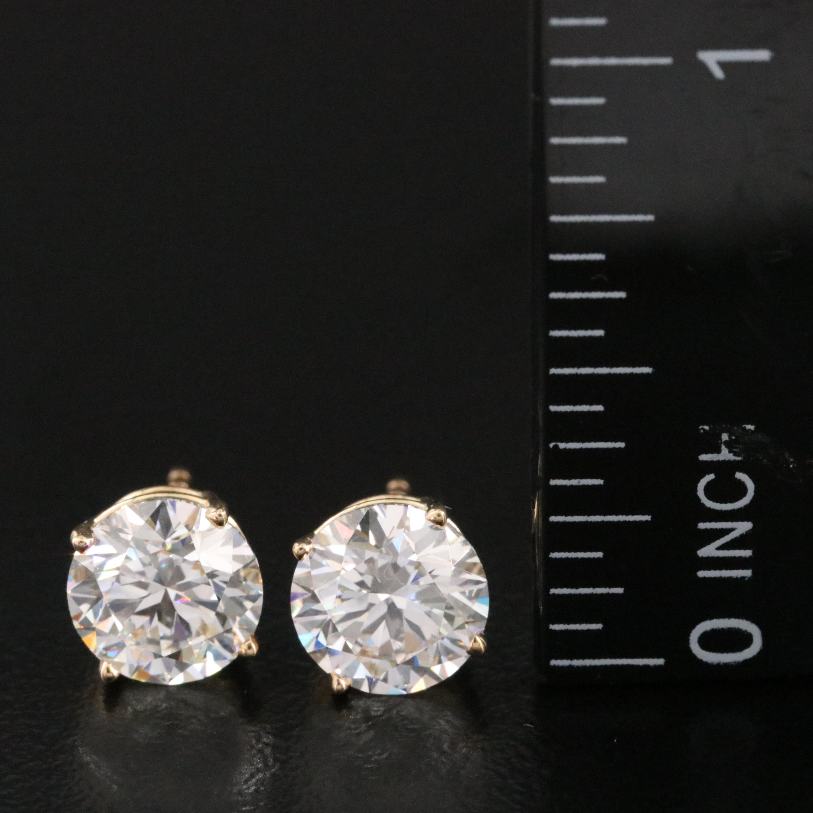 18K 3.29 CTW Lab Grown Diamond Stud Earrings with IGI Reports