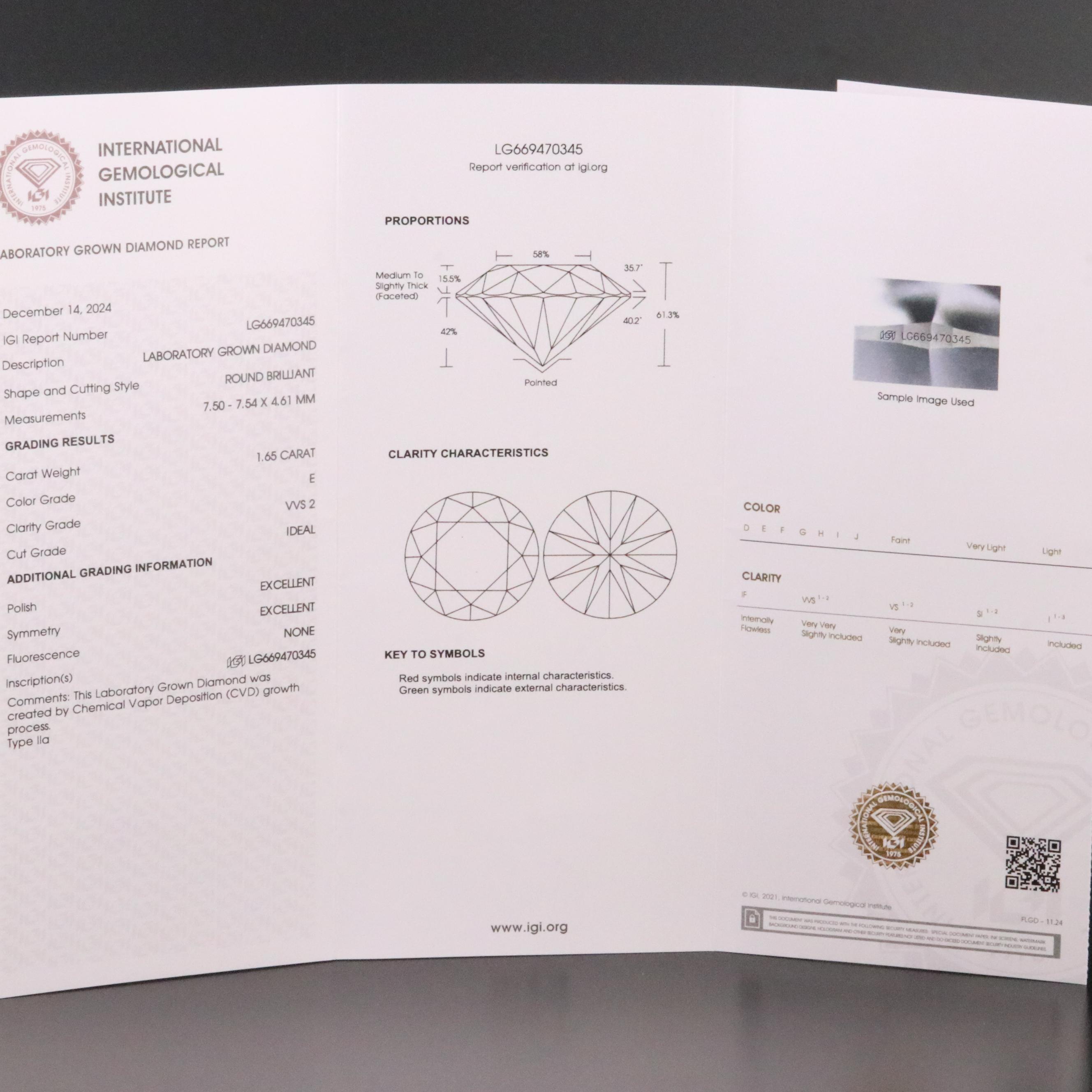 18K 3.29 CTW Lab Grown Diamond Stud Earrings with IGI Reports