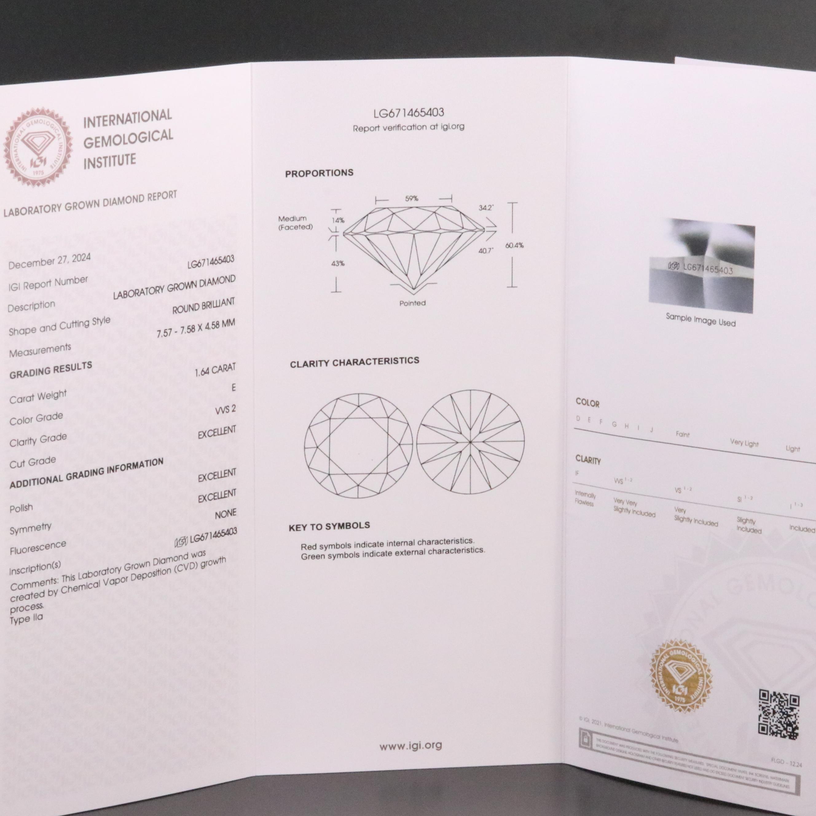 18K 3.29 CTW Lab Grown Diamond Stud Earrings with IGI Reports