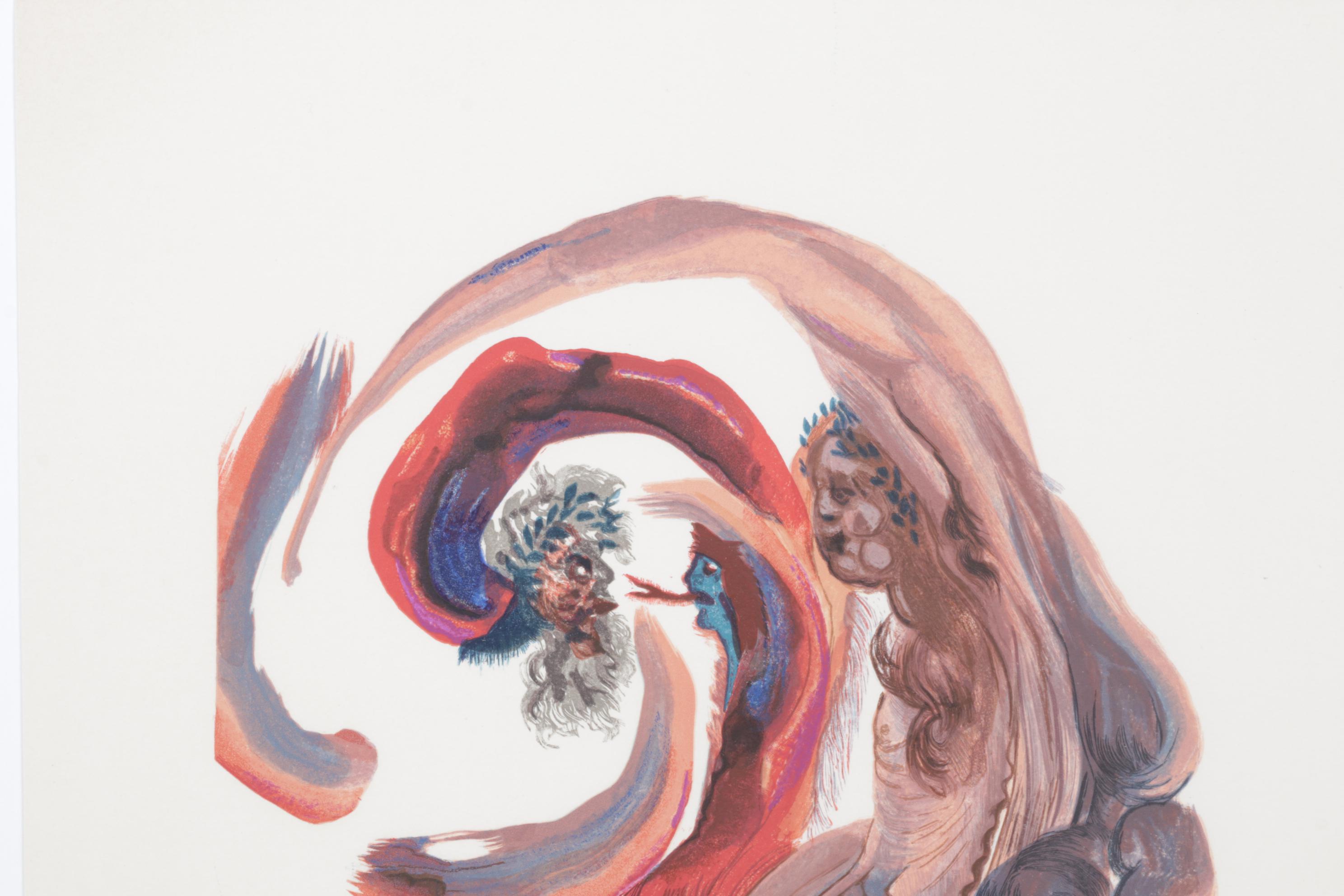 Salvador Dalí Wood Engraving "La quatrième corniche," 1960 - 1964