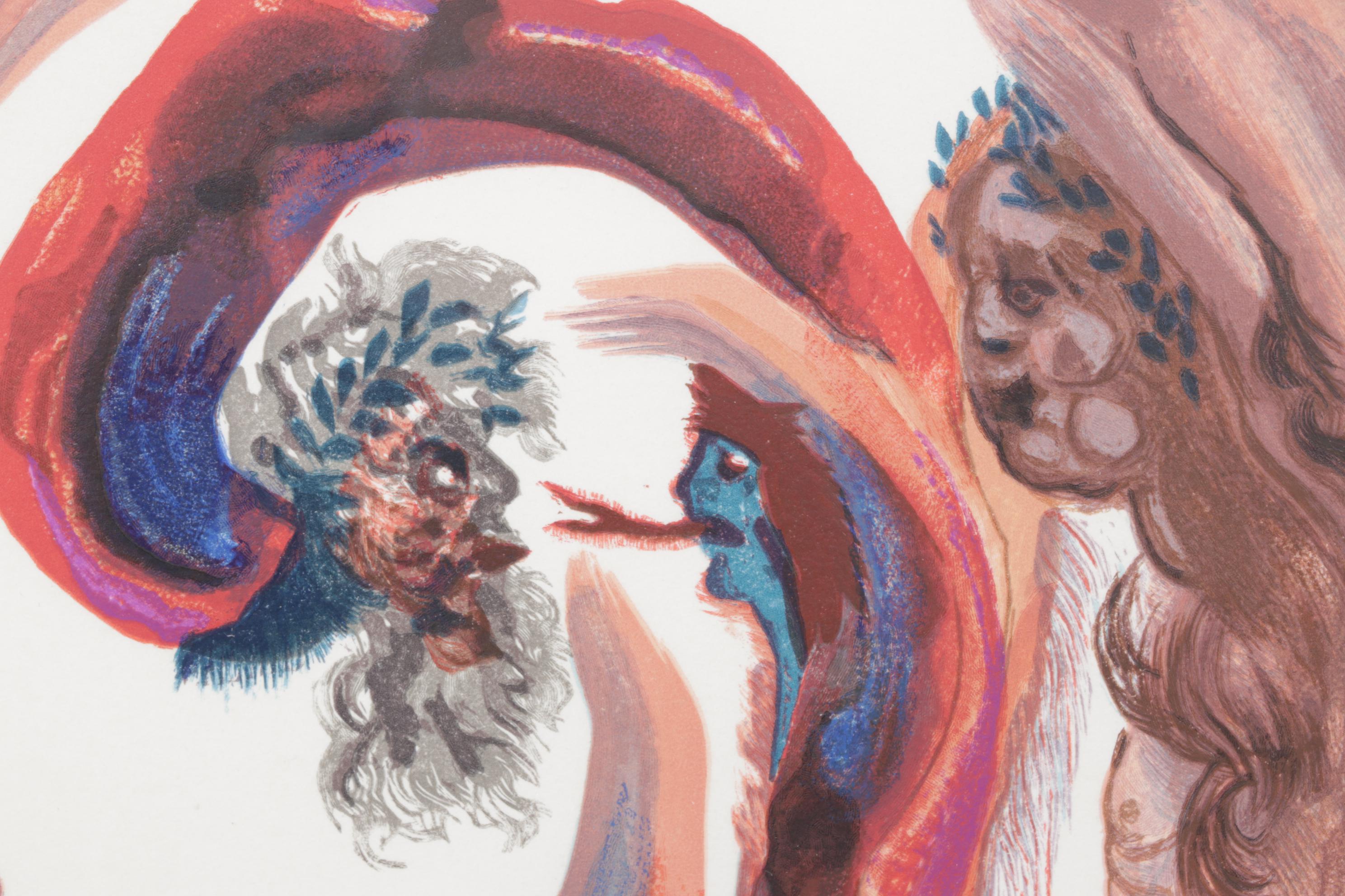 Salvador Dalí Wood Engraving "La quatrième corniche," 1960 - 1964