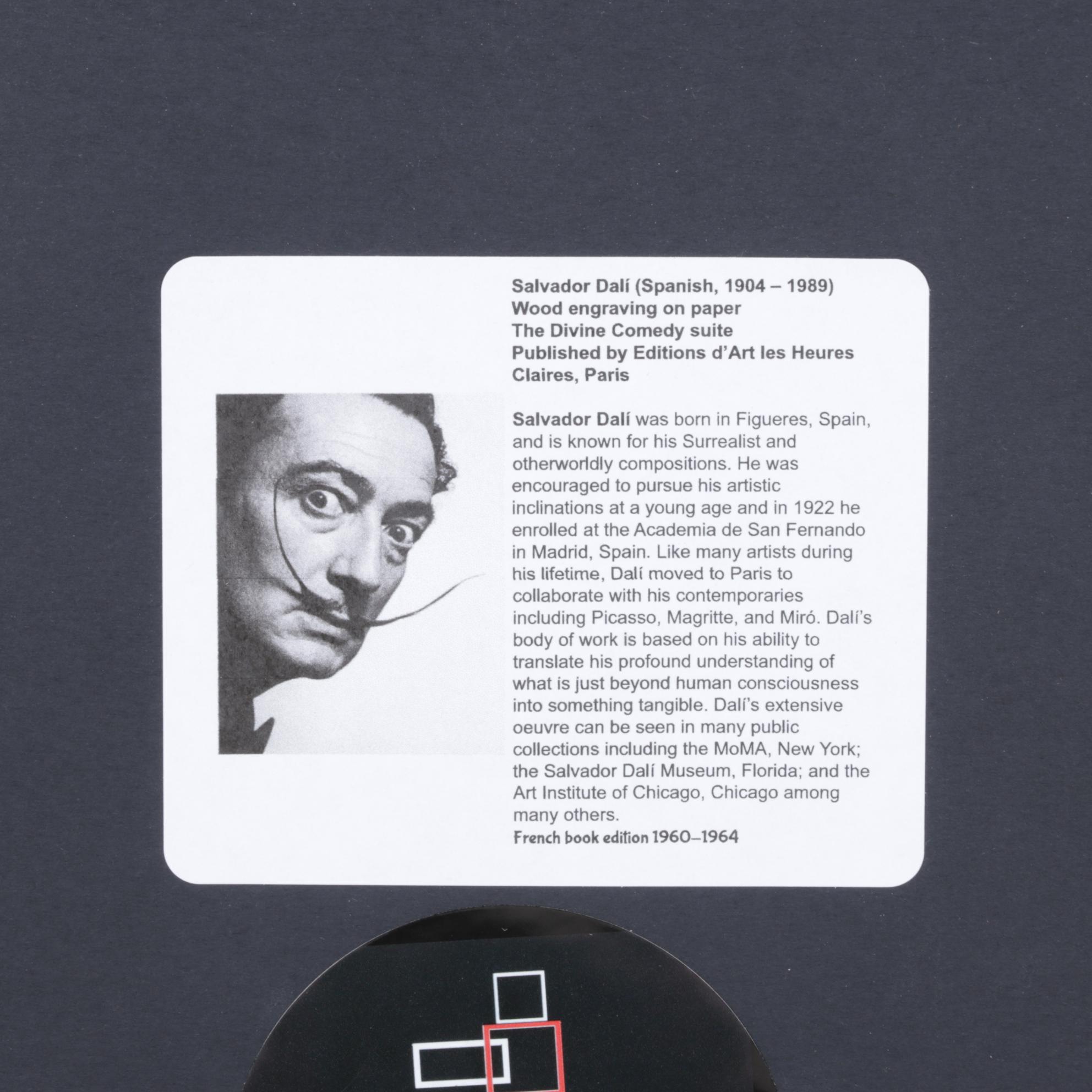 Salvador Dalí Wood Engraving "La quatrième corniche," 1960 - 1964