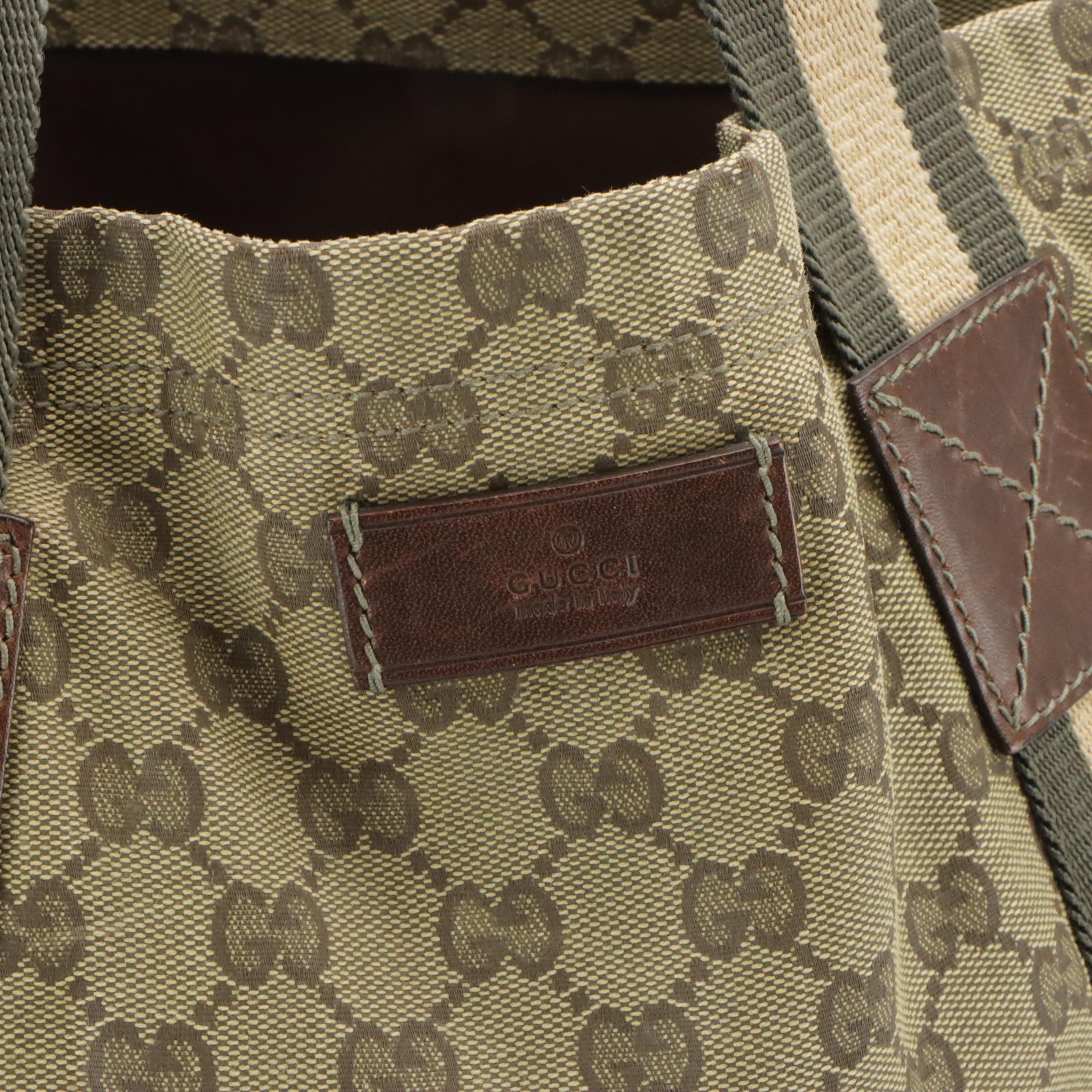 Gucci GG Canvas Web Stripe Tote Bag