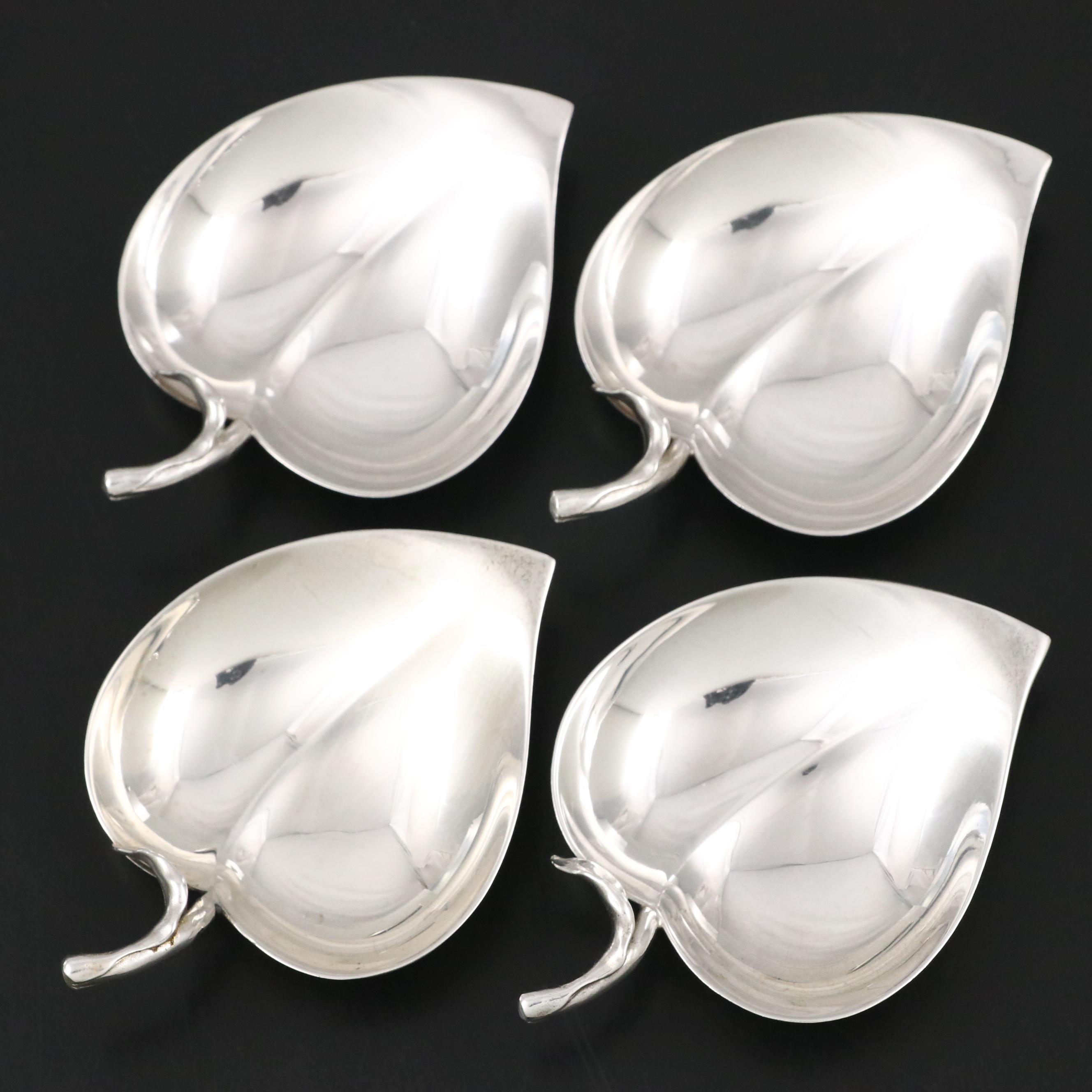 Vintage Tiffany & Co. Sterling Silver Lead-Form Nut Dishes