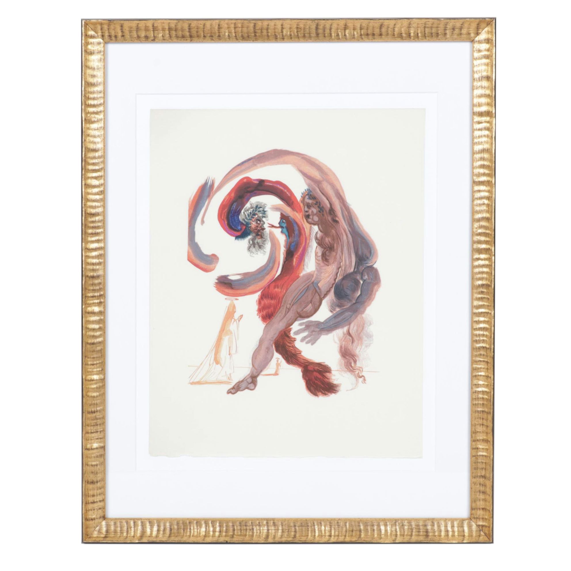 Salvador Dalí Wood Engraving "La quatrième corniche," 1960 - 1964