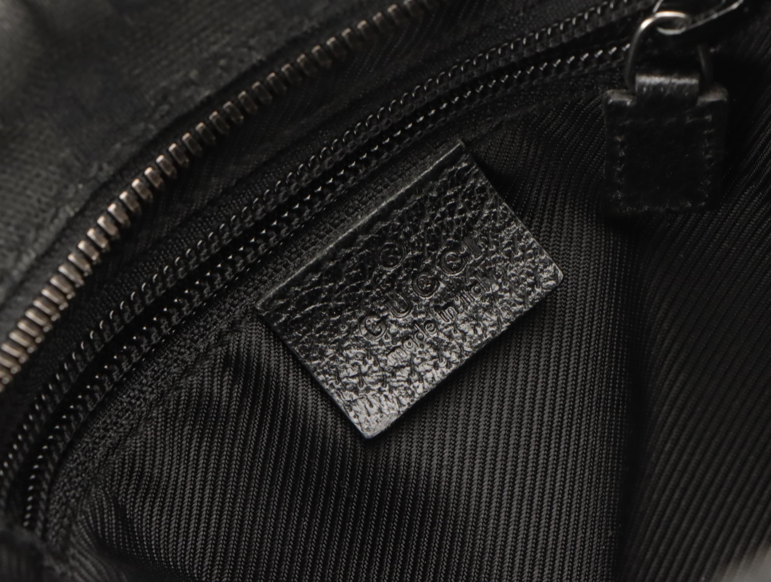 Gucci Black GG Canvas Zip-Around Crossbody Messenger Bag