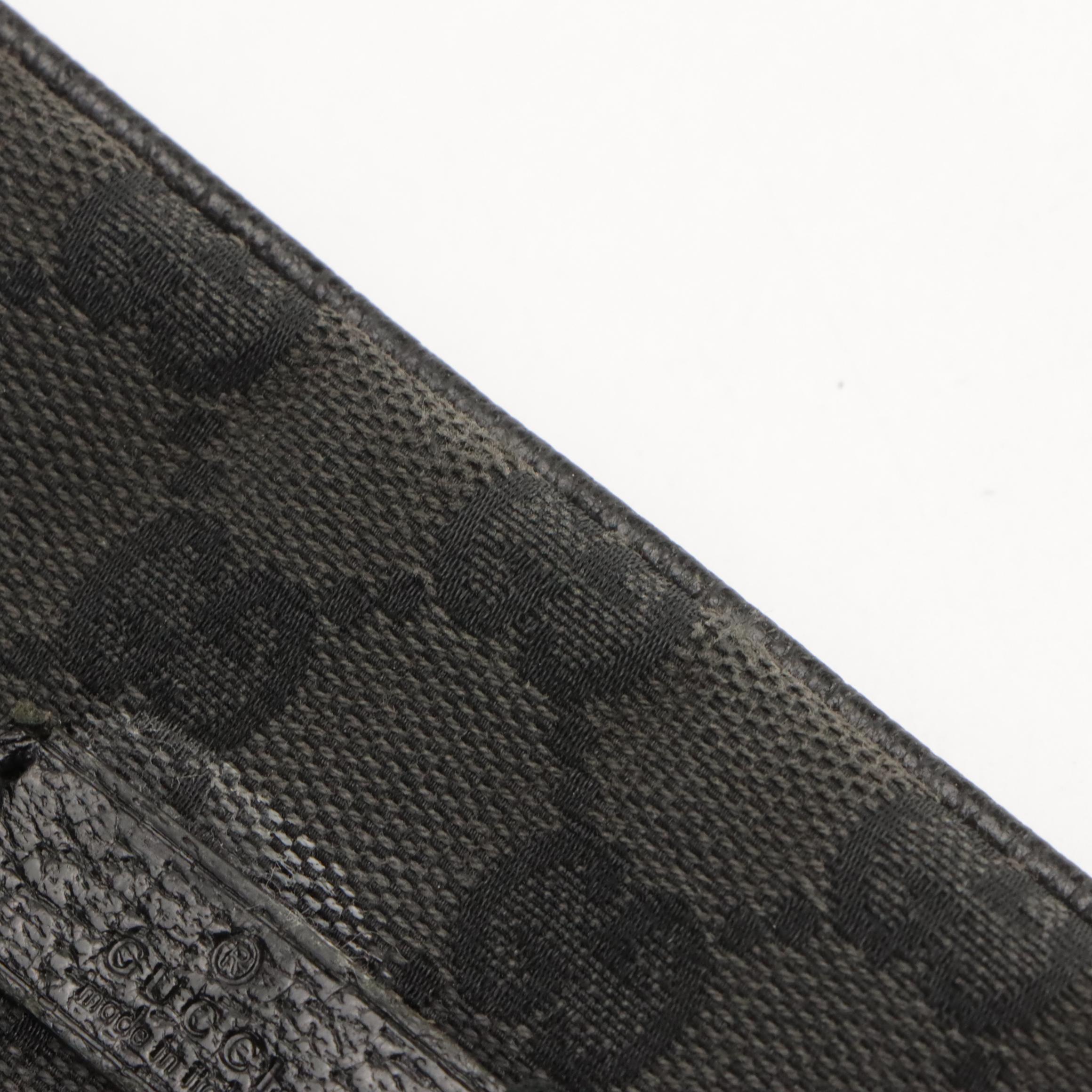 Gucci Black GG Canvas Zip-Around Crossbody Messenger Bag