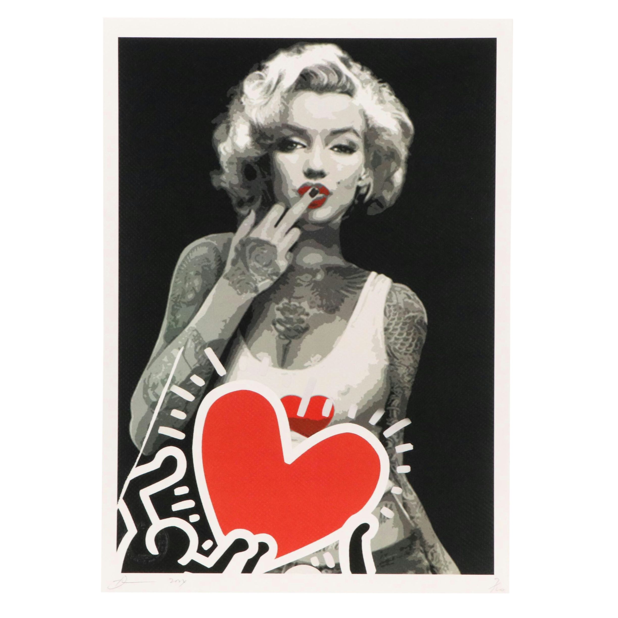 Death NYC Pop Art Graphic Print Featuring Marilyn Monroe Modified x Haring, 2024