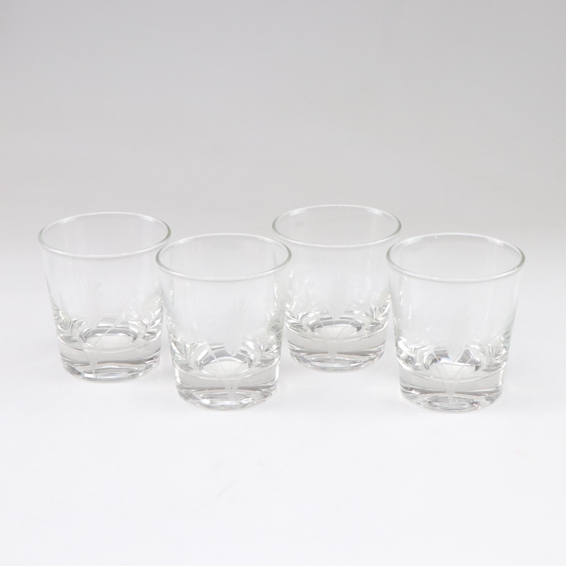 Cambridge Glass "Caprice Amethyst" Decanter With Farber Chrome Base & Glasses