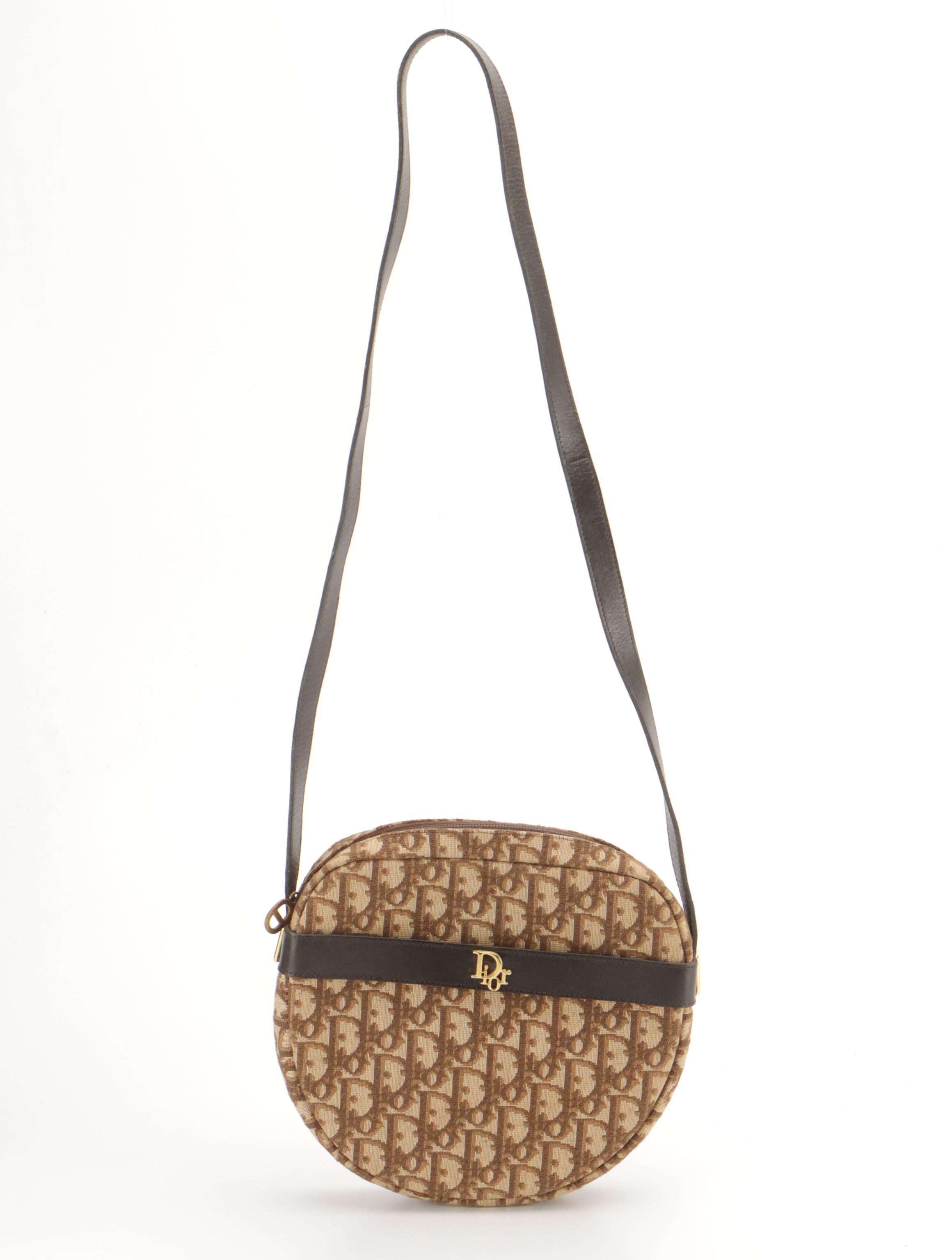 Christian Dior Trotter Jacquard Canvas and Leather Shoulder Bag