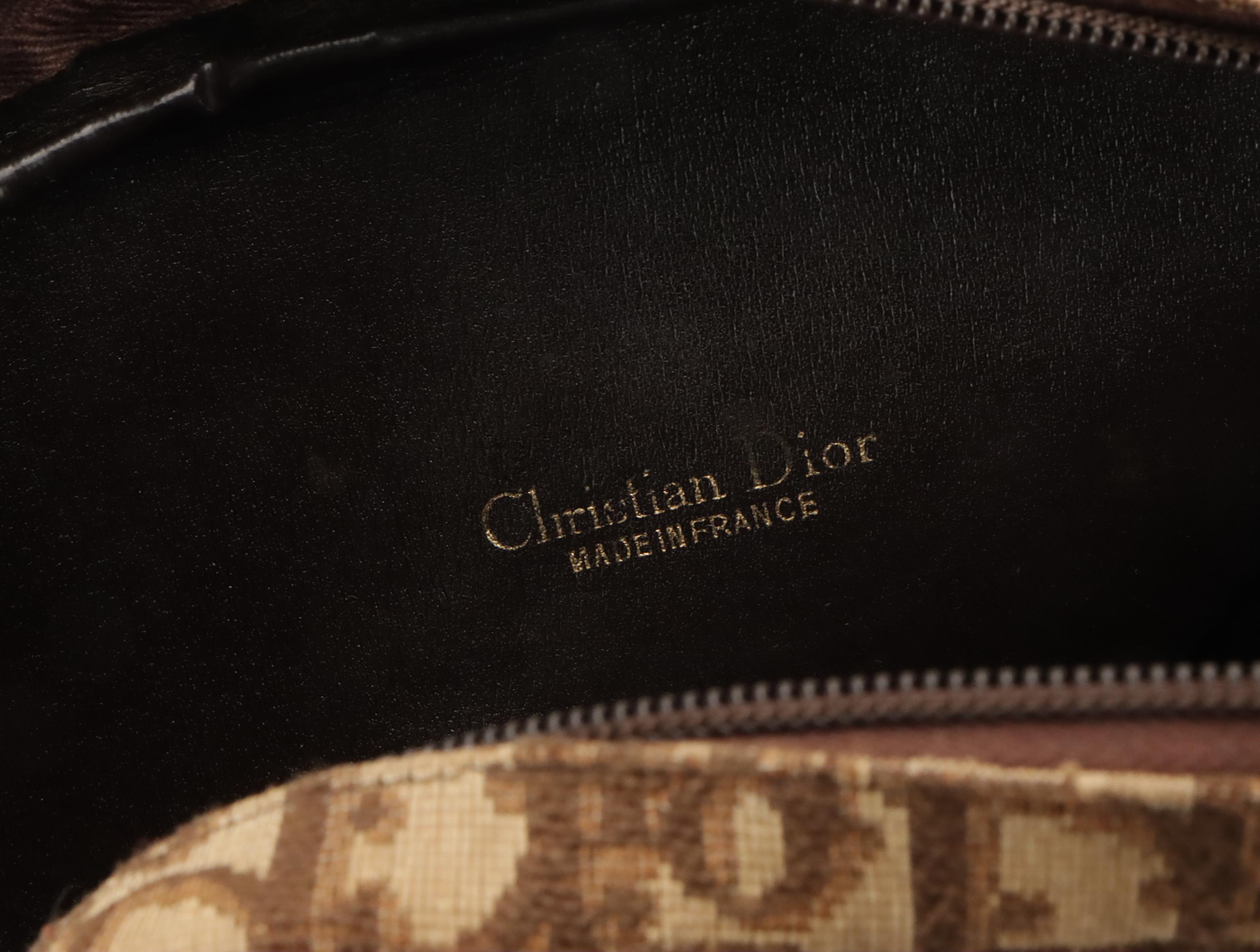 Christian Dior Trotter Jacquard Canvas and Leather Shoulder Bag