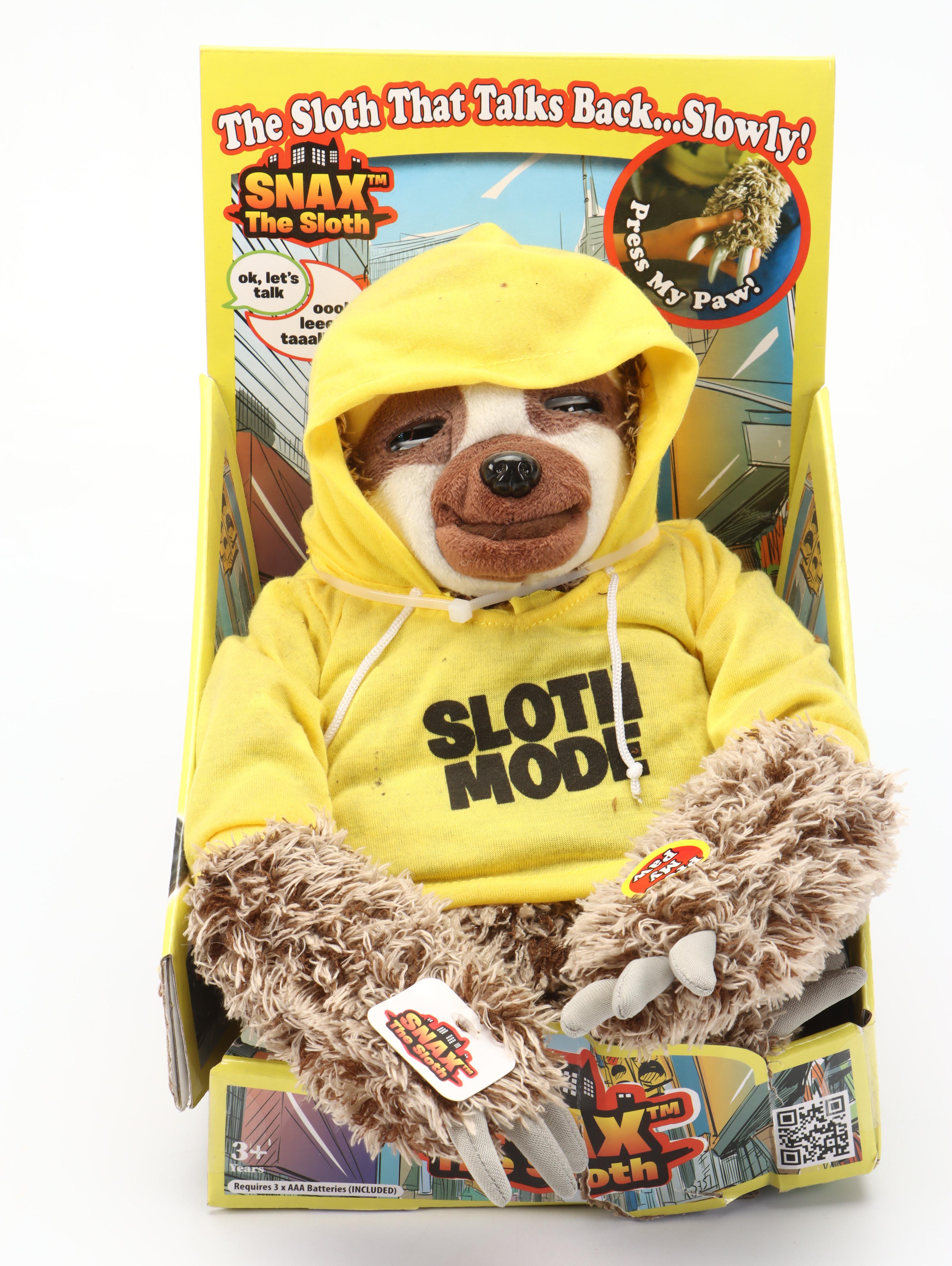Snax the Sloth and Interactive Plush Elephant