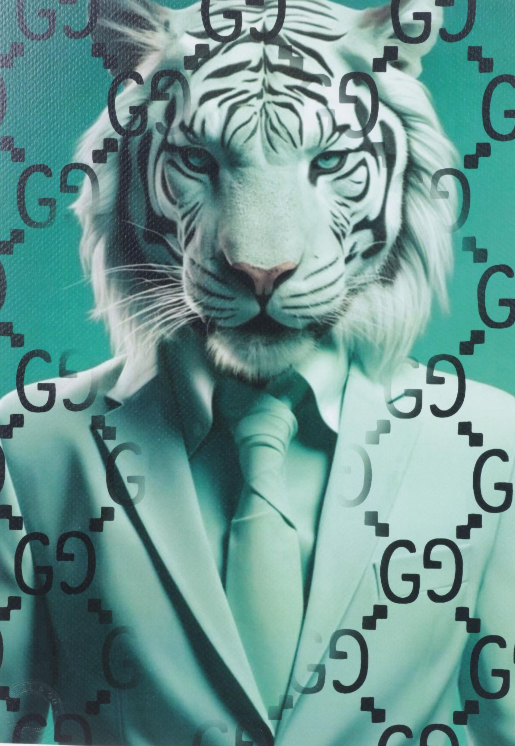 Death NYC Pop Art Homage to Gucci x White Tiger, 2025