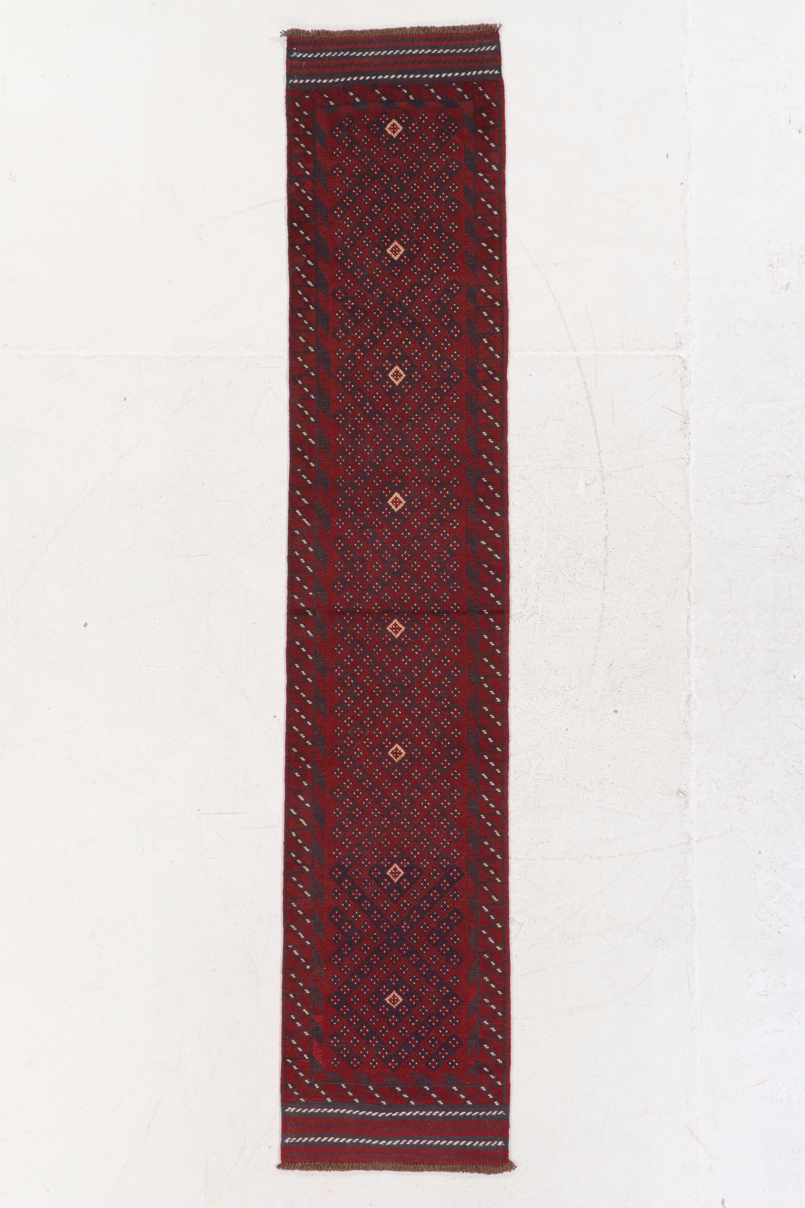 2'4 x 11'8 Handwoven Afghan Mashwani Carpet Runner