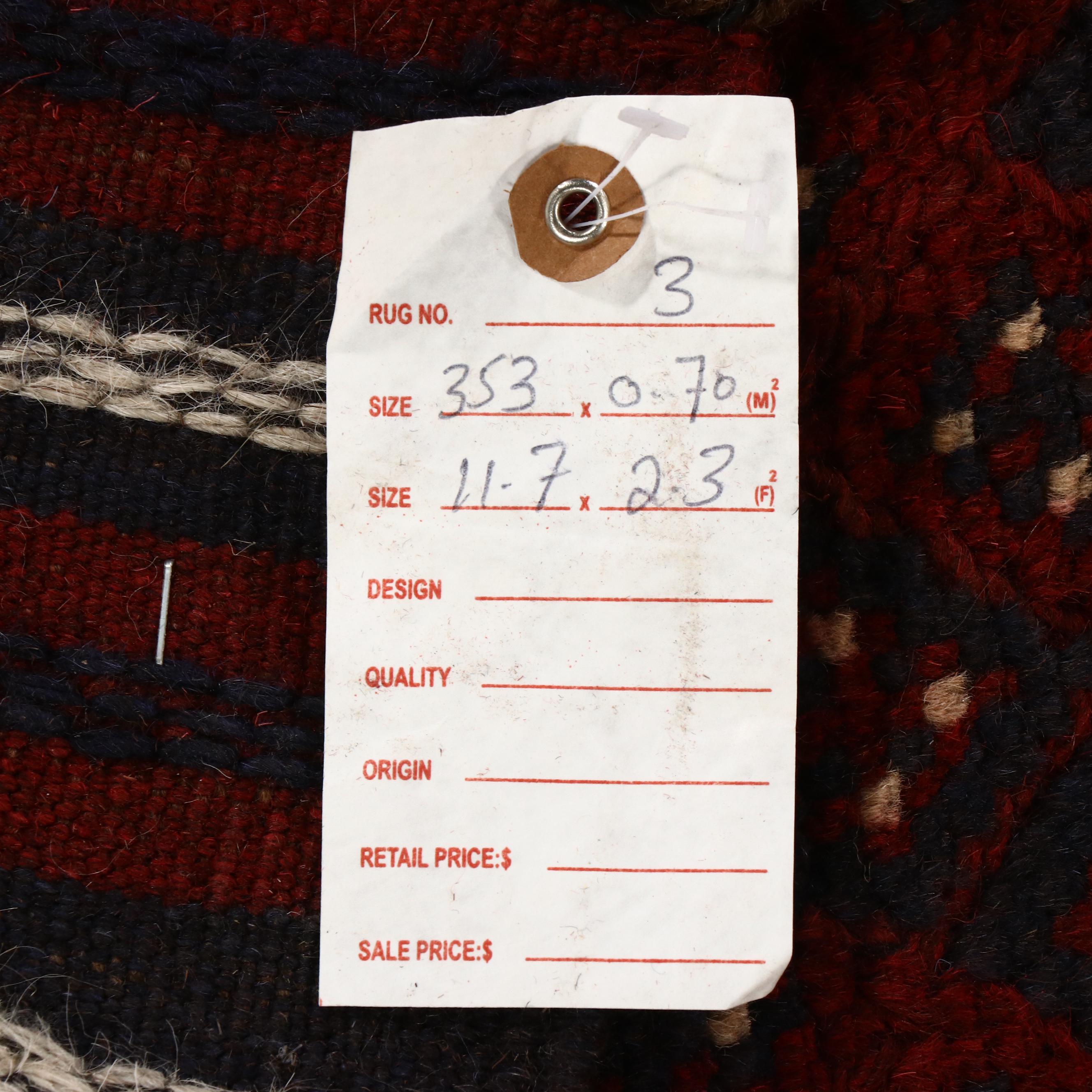 2'4 x 11'8 Handwoven Afghan Mashwani Carpet Runner