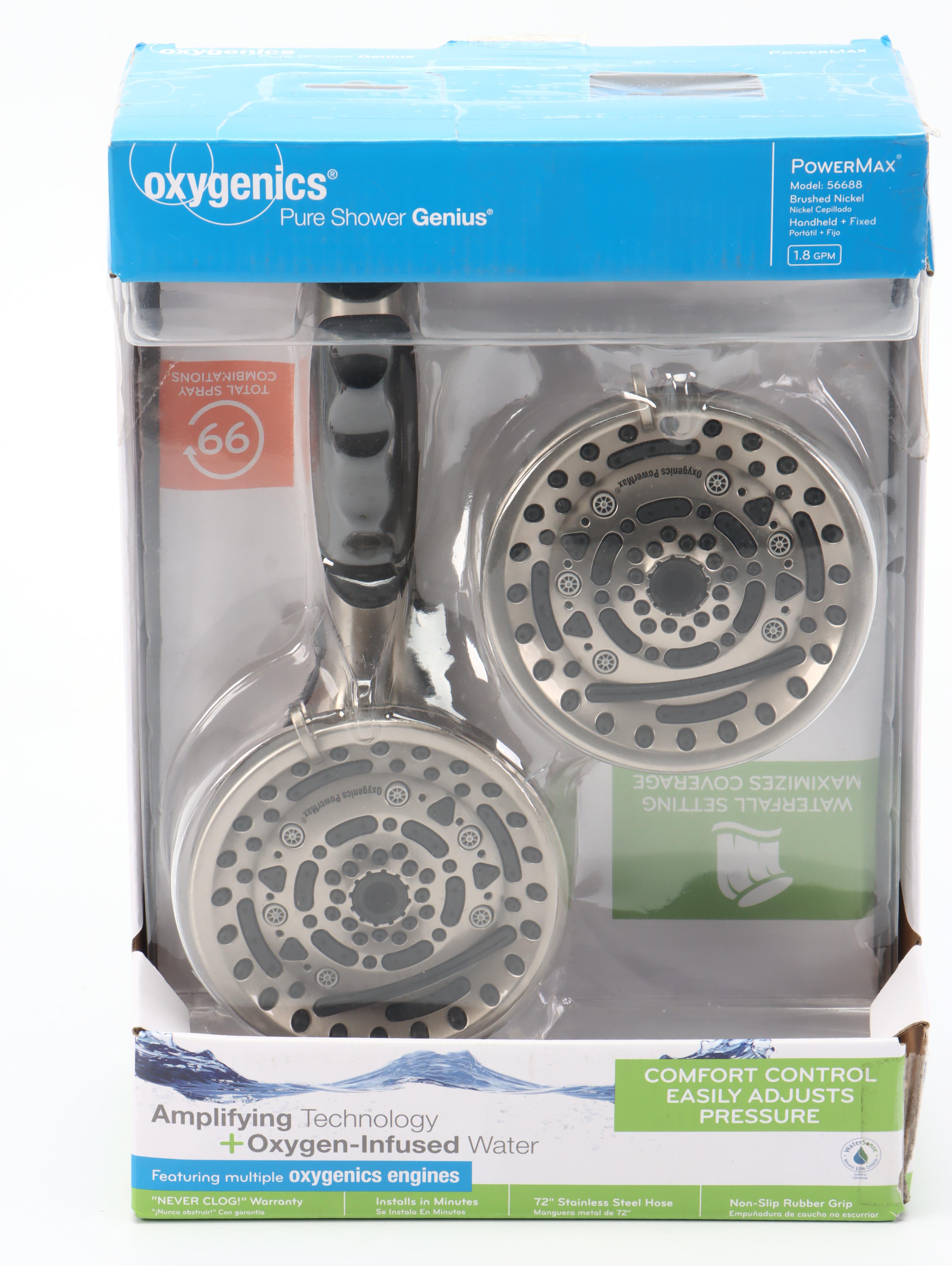 Oxygenics Dual Showerhead with Zippi Sweeper Pro
