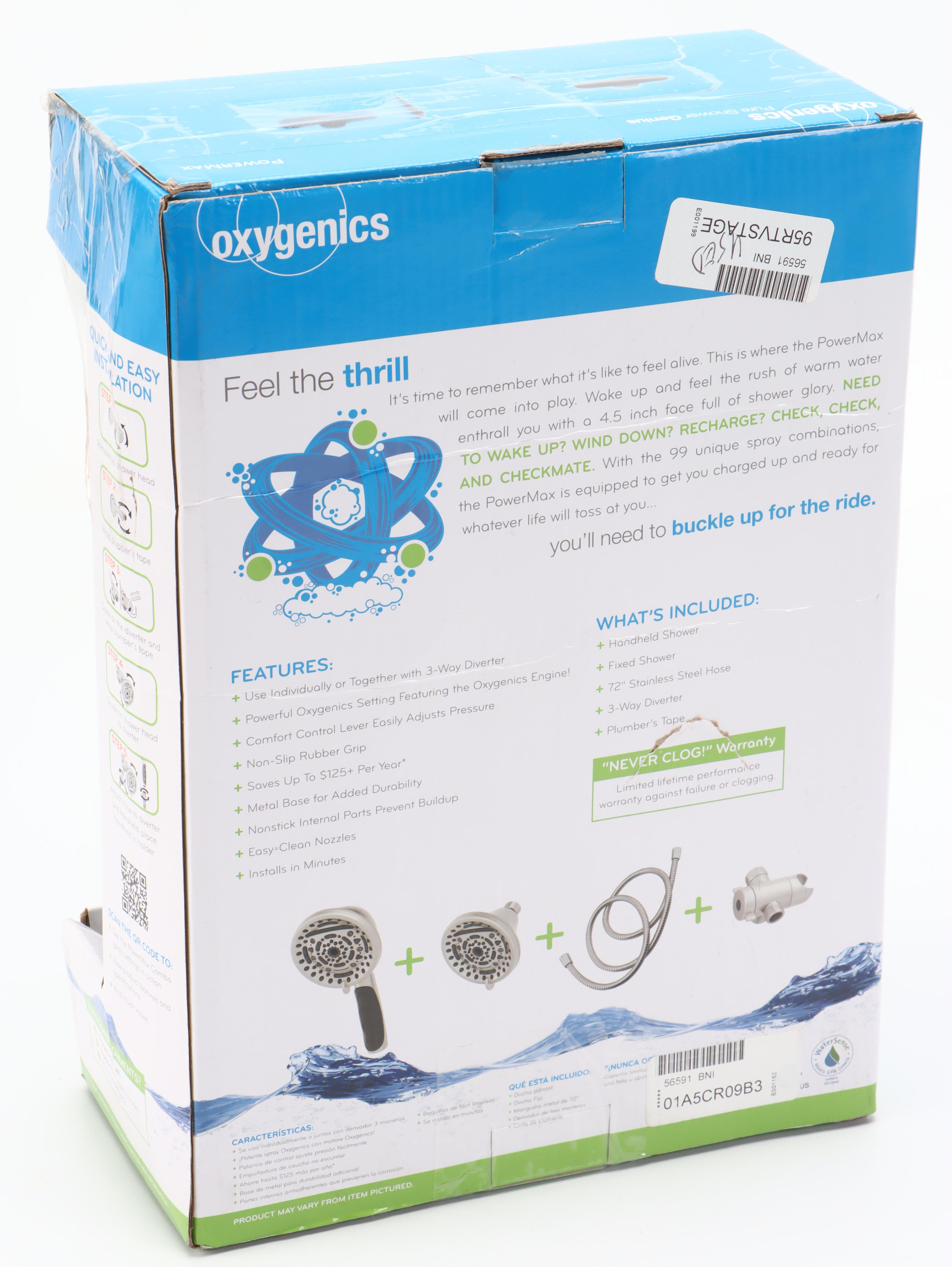 Oxygenics Dual Showerhead with Zippi Sweeper Pro