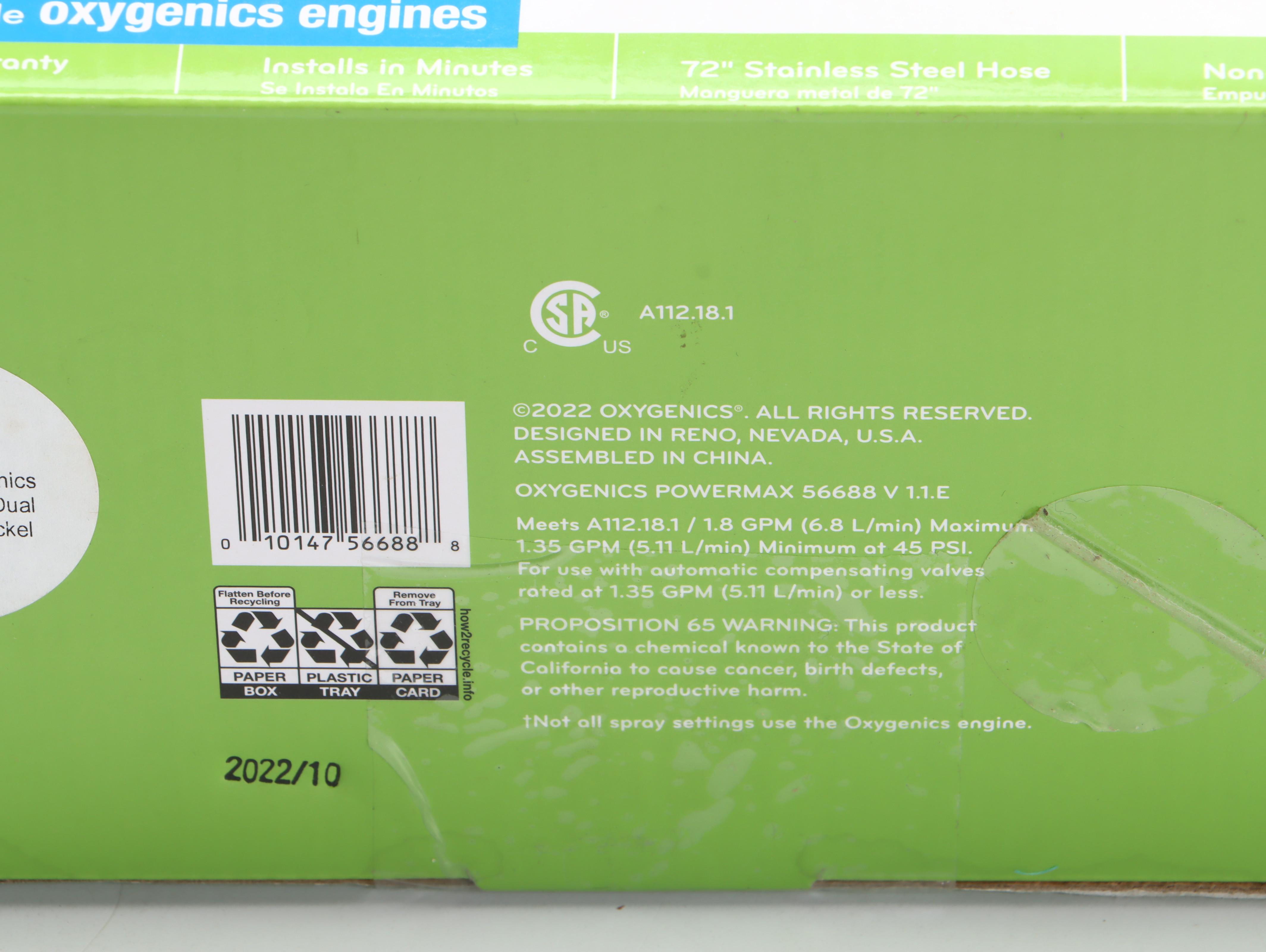 Oxygenics Dual Showerhead with Zippi Sweeper Pro