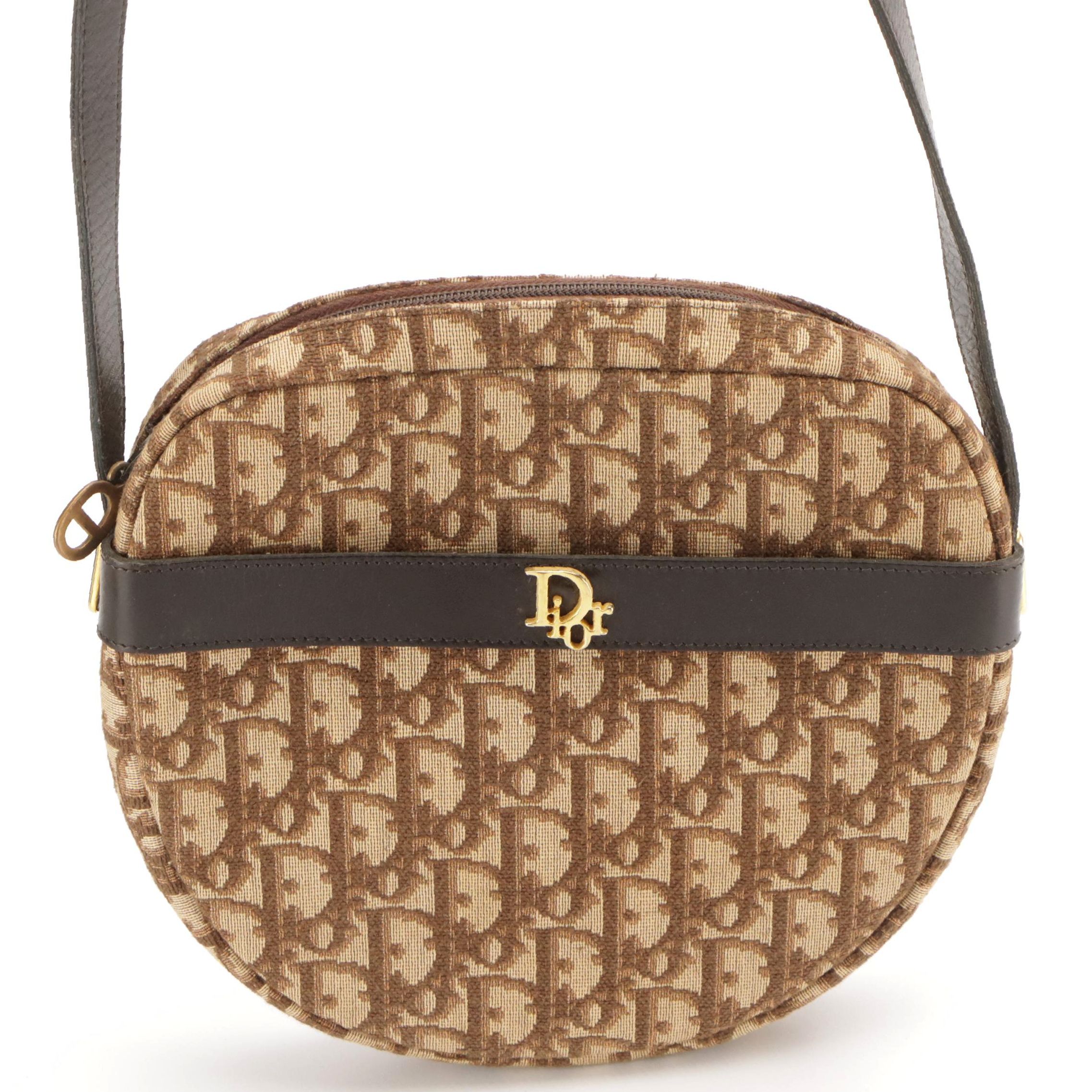 Christian Dior Trotter Jacquard Canvas and Leather Shoulder Bag