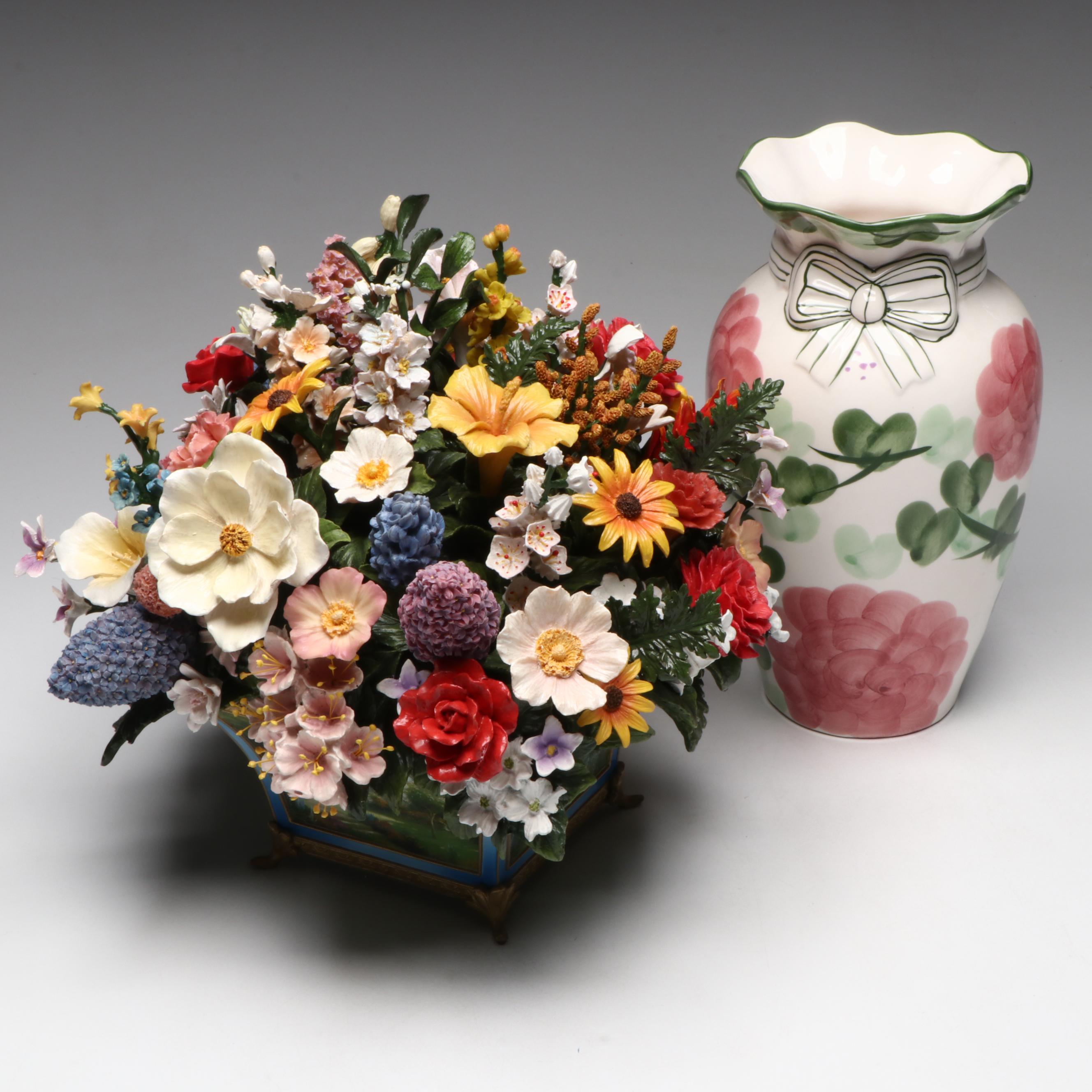 Thomas Kinkade Resin "50 States Flower Bouquet" with Porcelain Vase, 2005