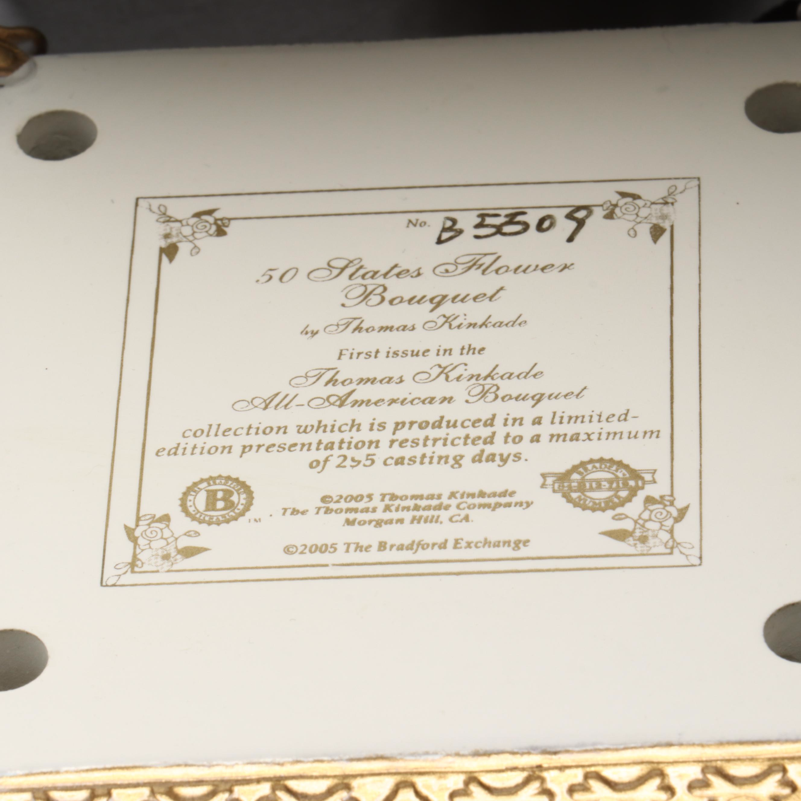 Thomas Kinkade Resin "50 States Flower Bouquet" with Porcelain Vase, 2005