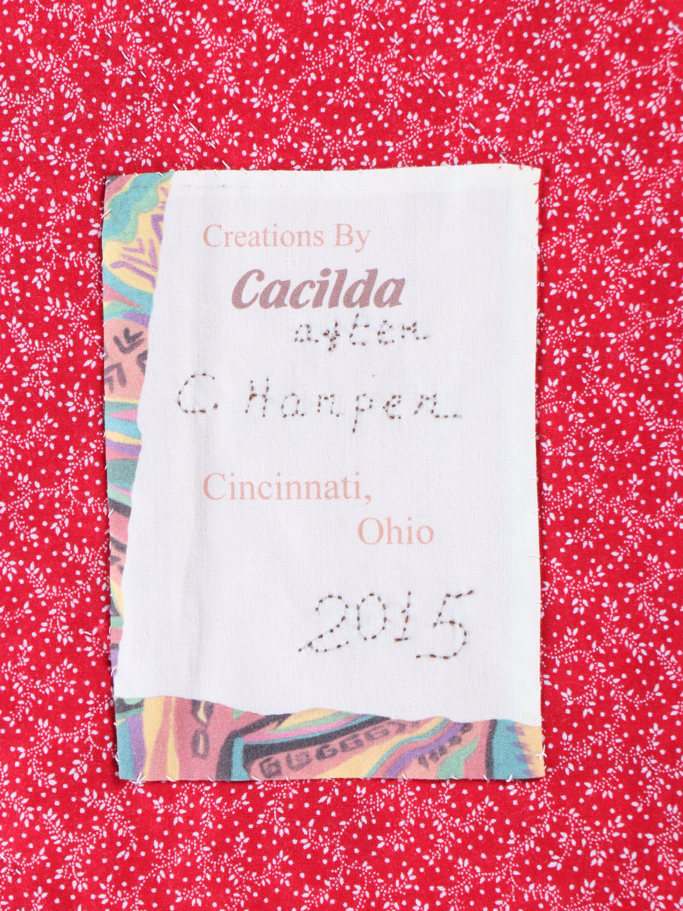 Cacilda Meier Handmade Artisan Hanging Quilt "Sandhill Crane," 2015