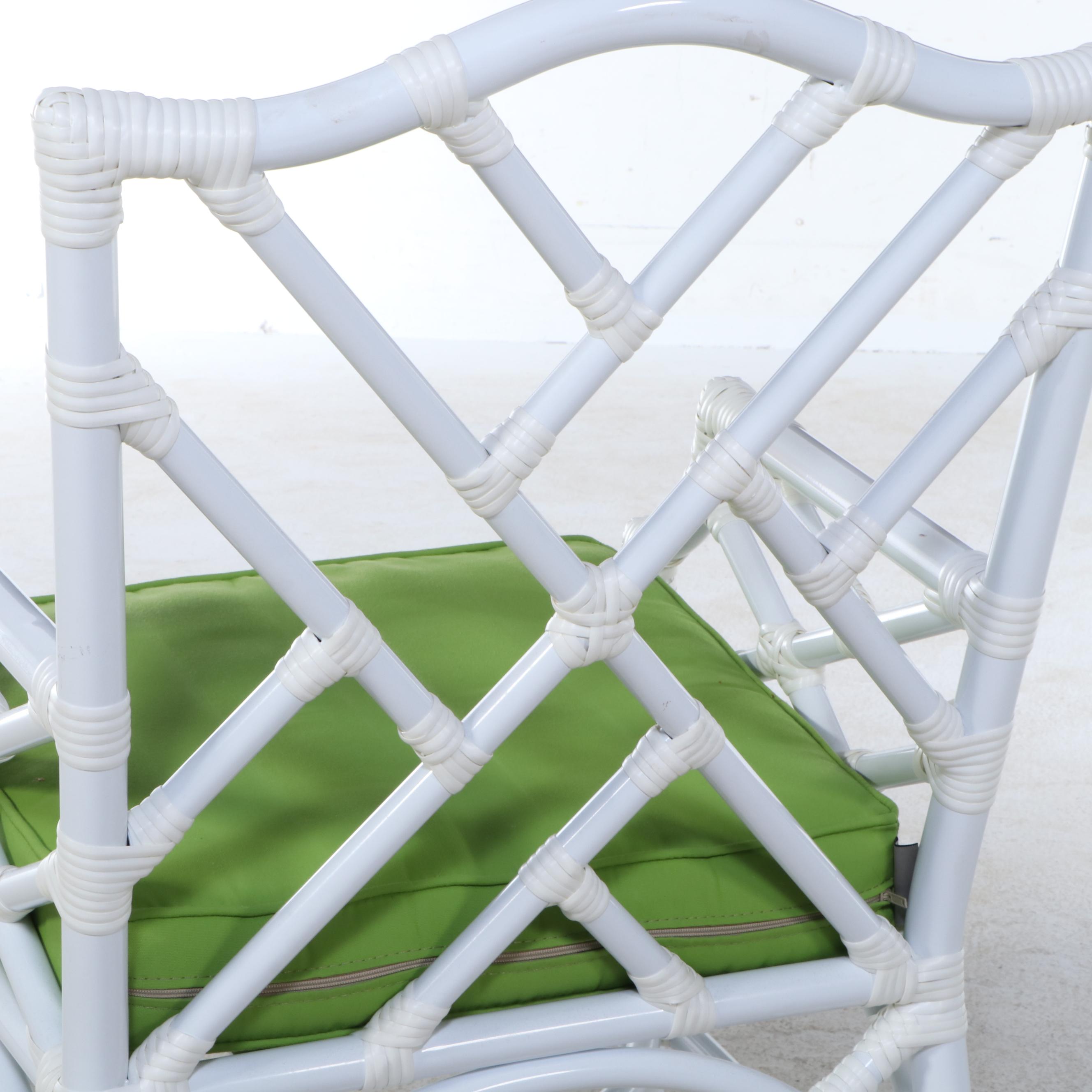 David Francis Chinese Chippendale Style Aluminun Patio Dining Set