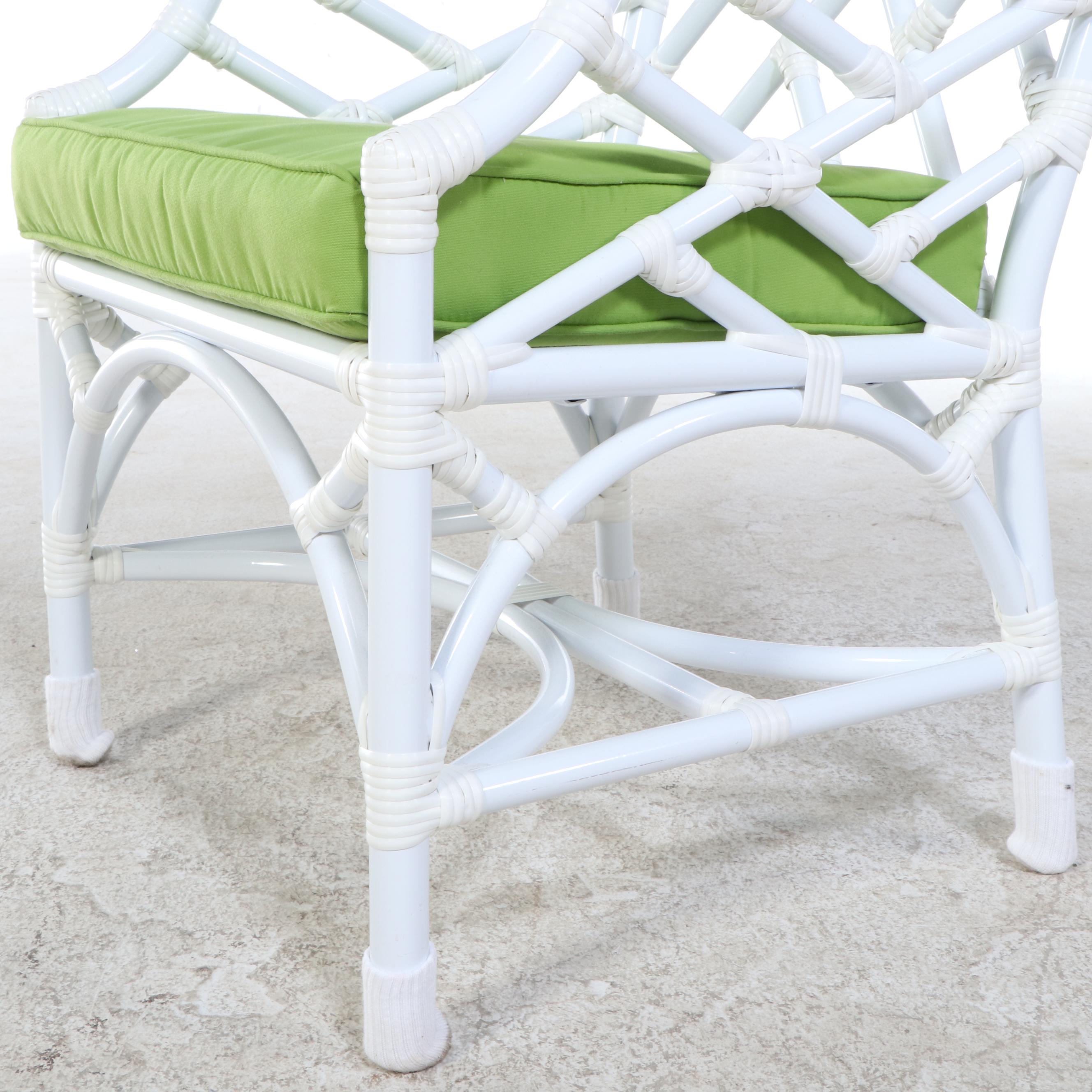 David Francis Chinese Chippendale Style Aluminun Patio Dining Set