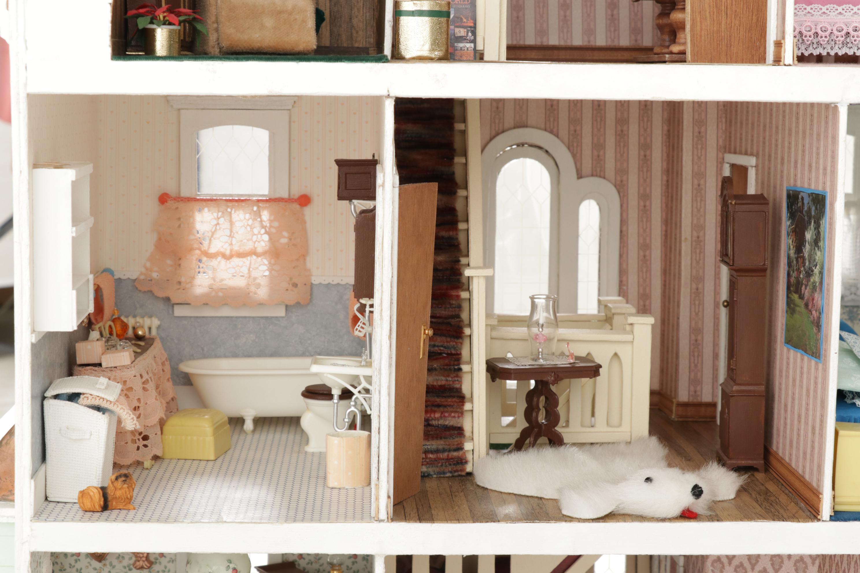 Greenleaf Lighted Victorian Style "Beacon Hill" Doll House with Furnished Rooms