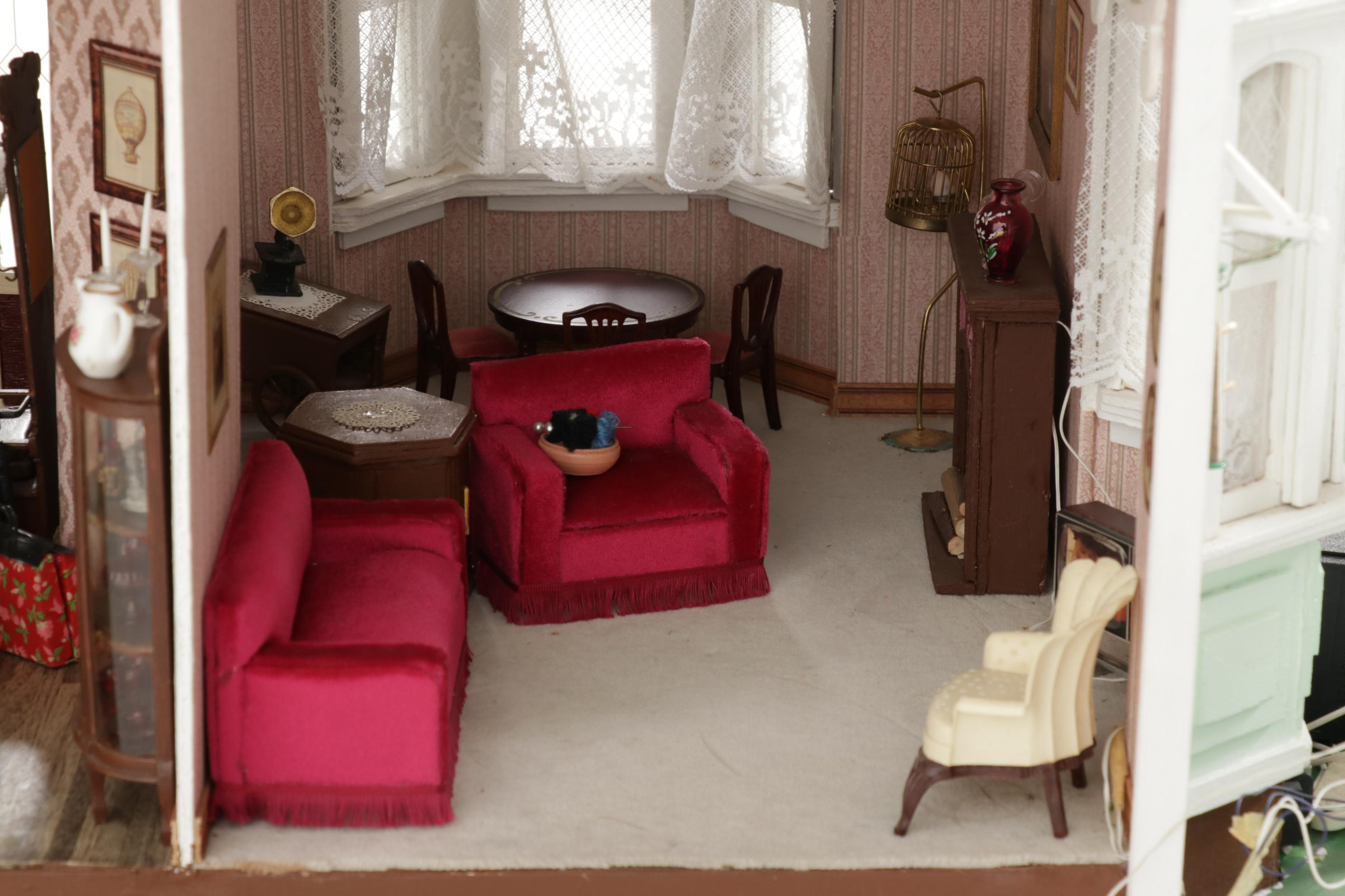 Greenleaf Lighted Victorian Style "Beacon Hill" Doll House with Furnished Rooms