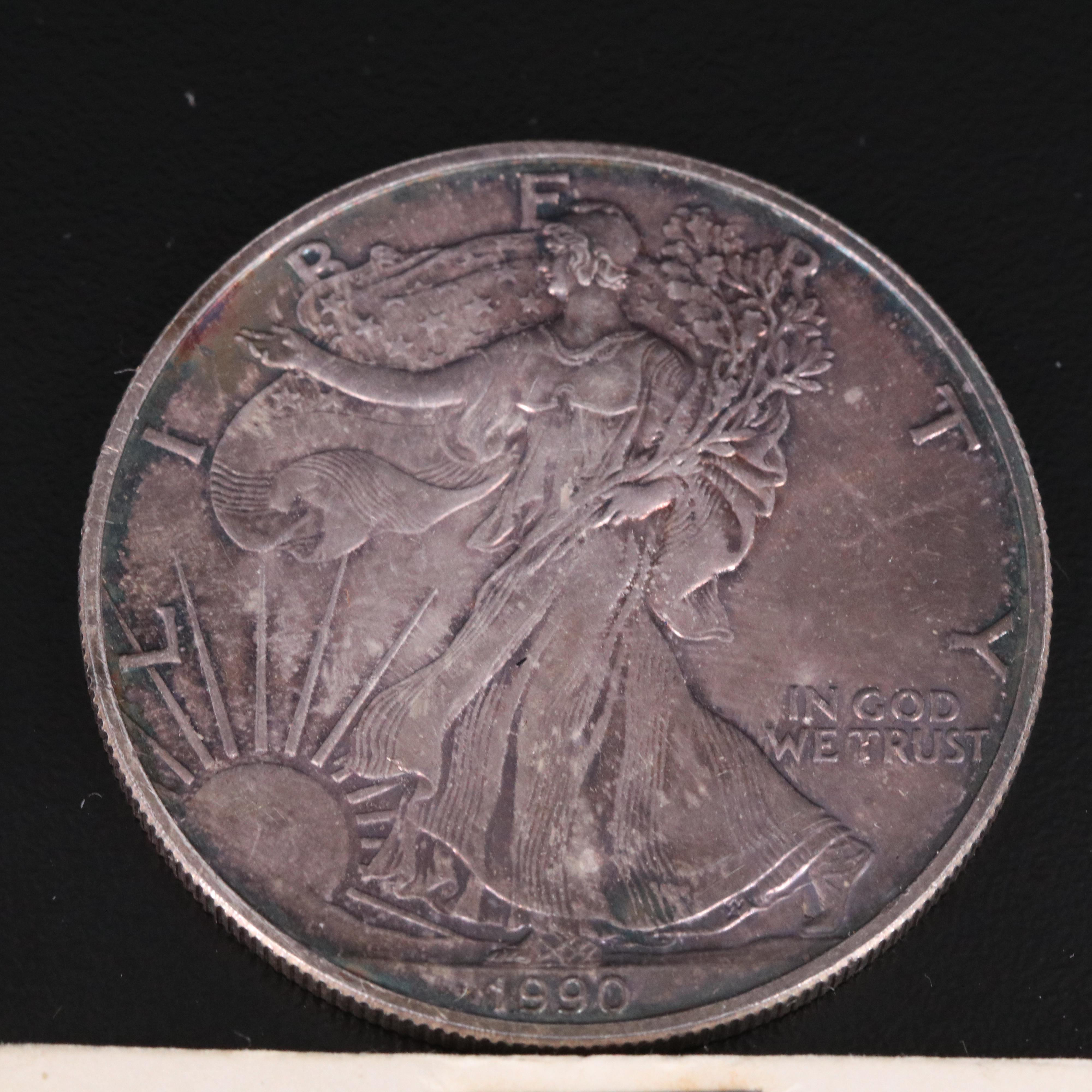 Group of American Silver Coins Including Walking Liberty Half Dollars