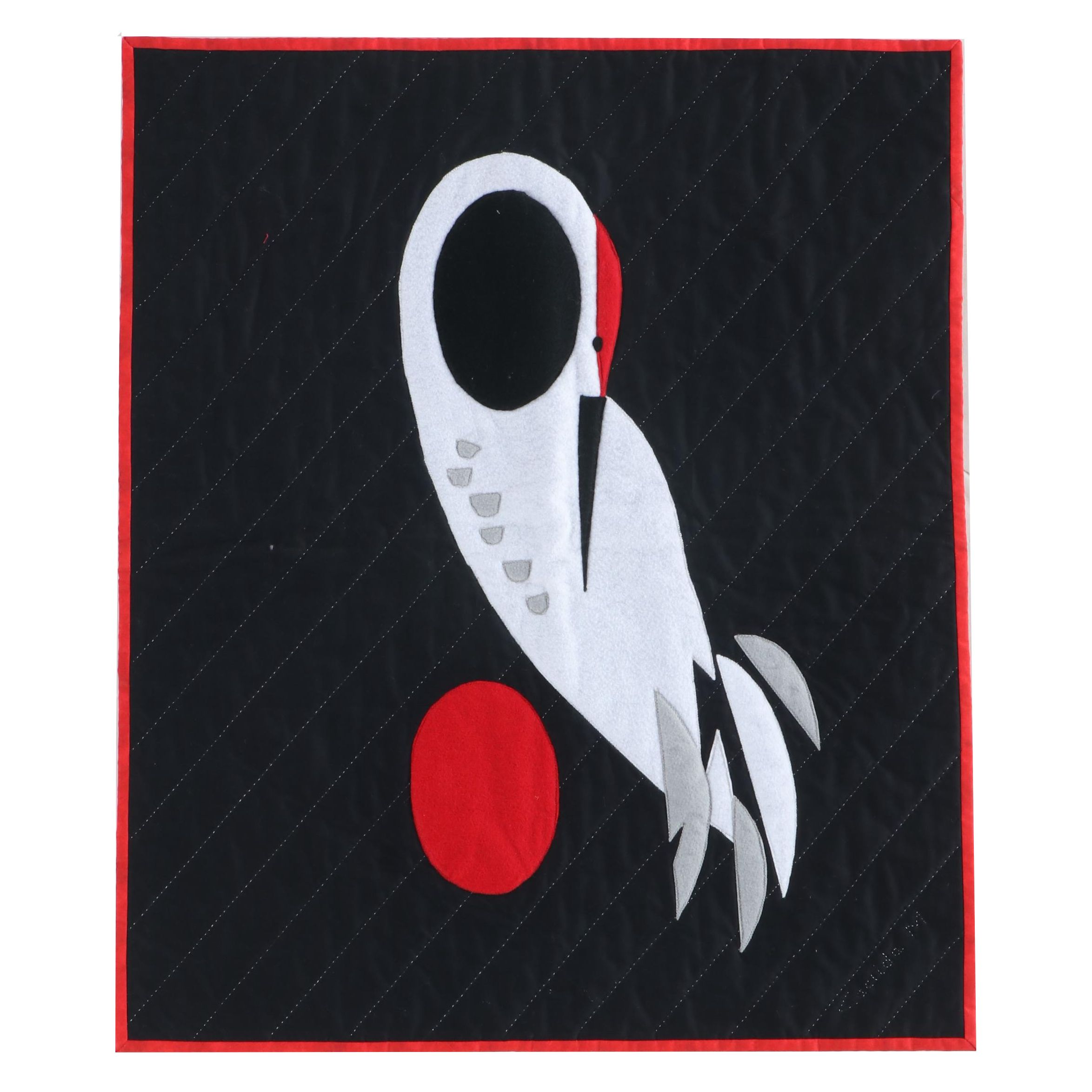 Cacilda Meier Handmade Artisan Hanging Quilt "Sandhill Crane," 2015