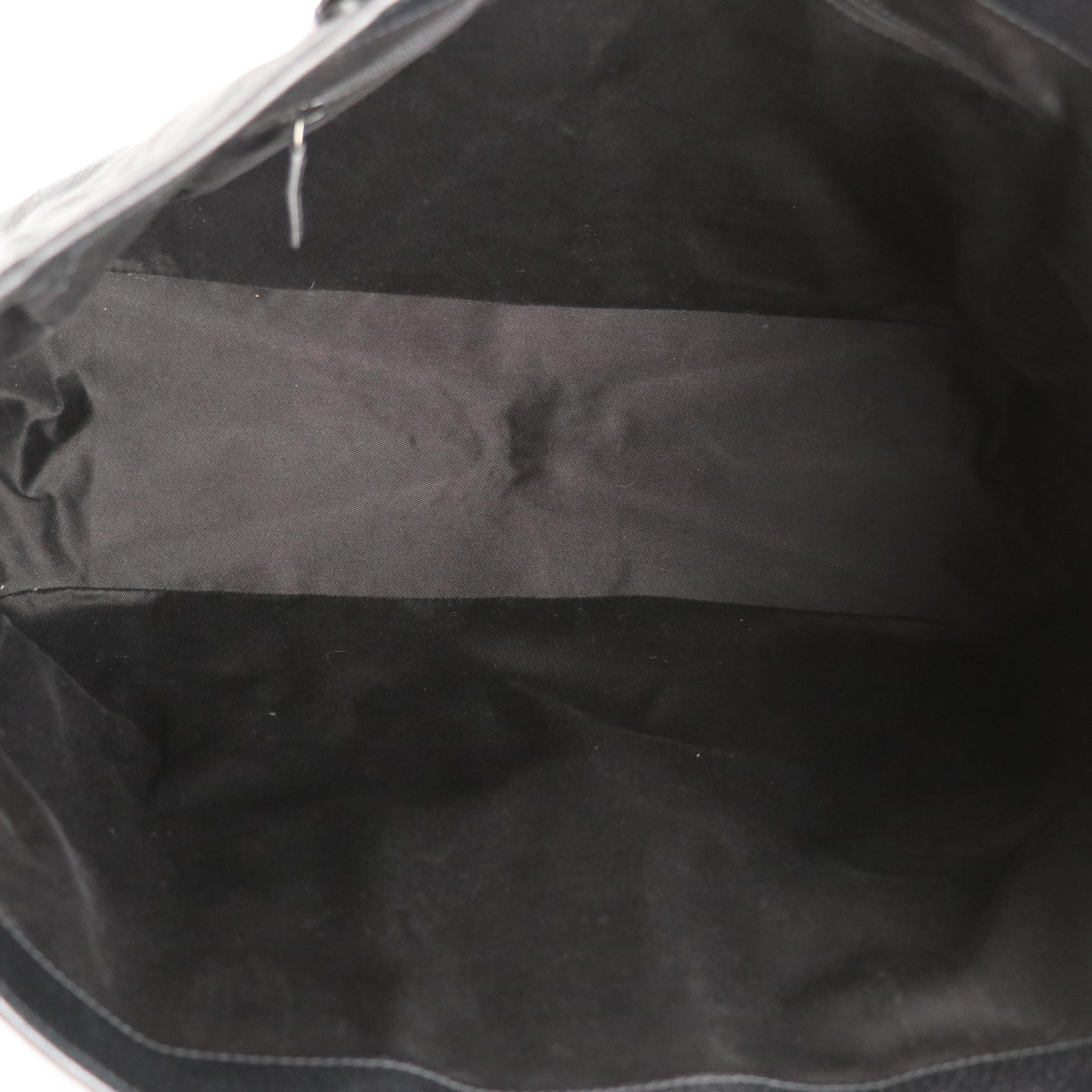 Gucci Leather-Trimmed Black GG Canvas Tote Bag