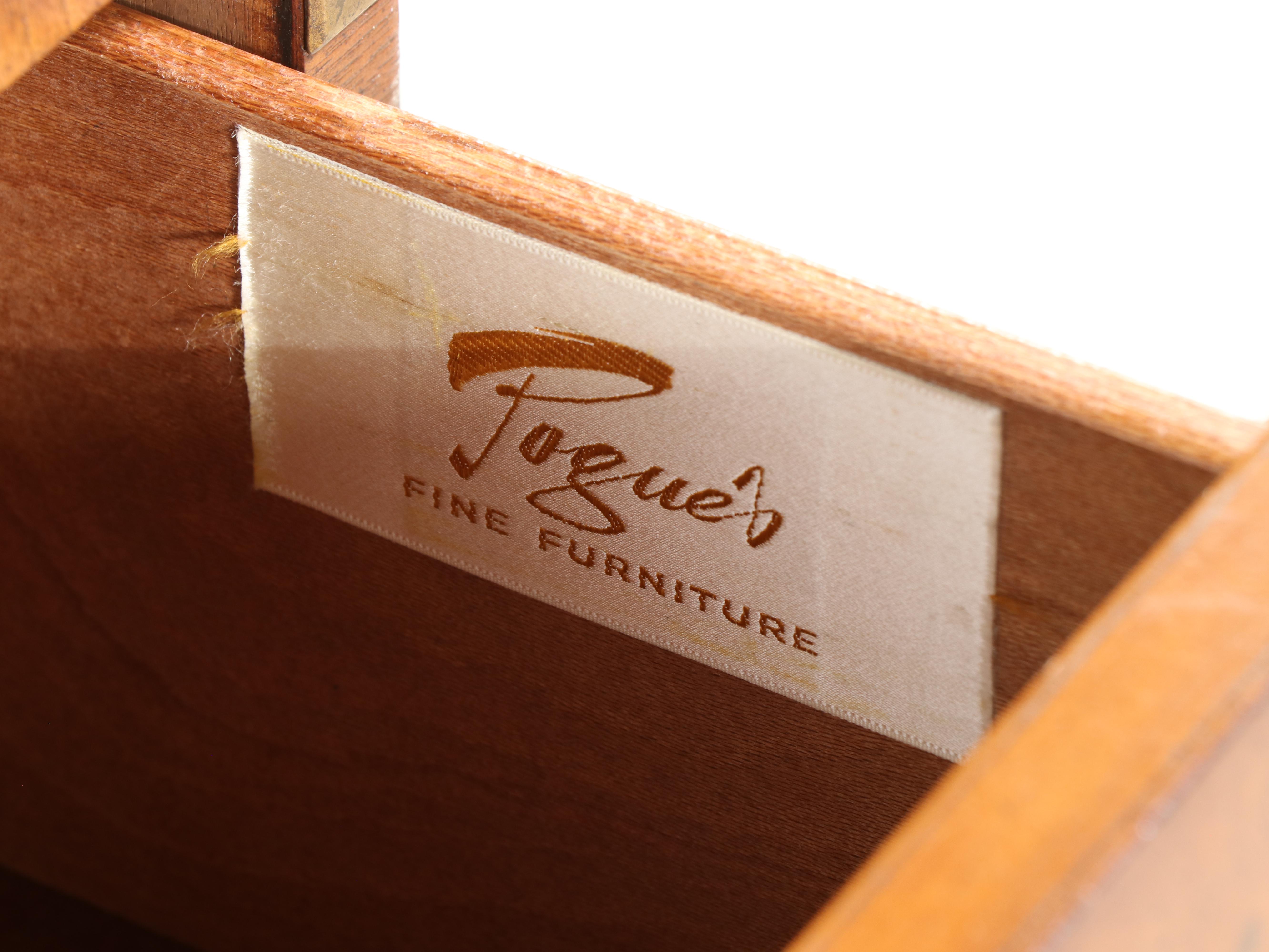 Henredon Campaign Style Brass-Mounted Walnut Side Cabinet