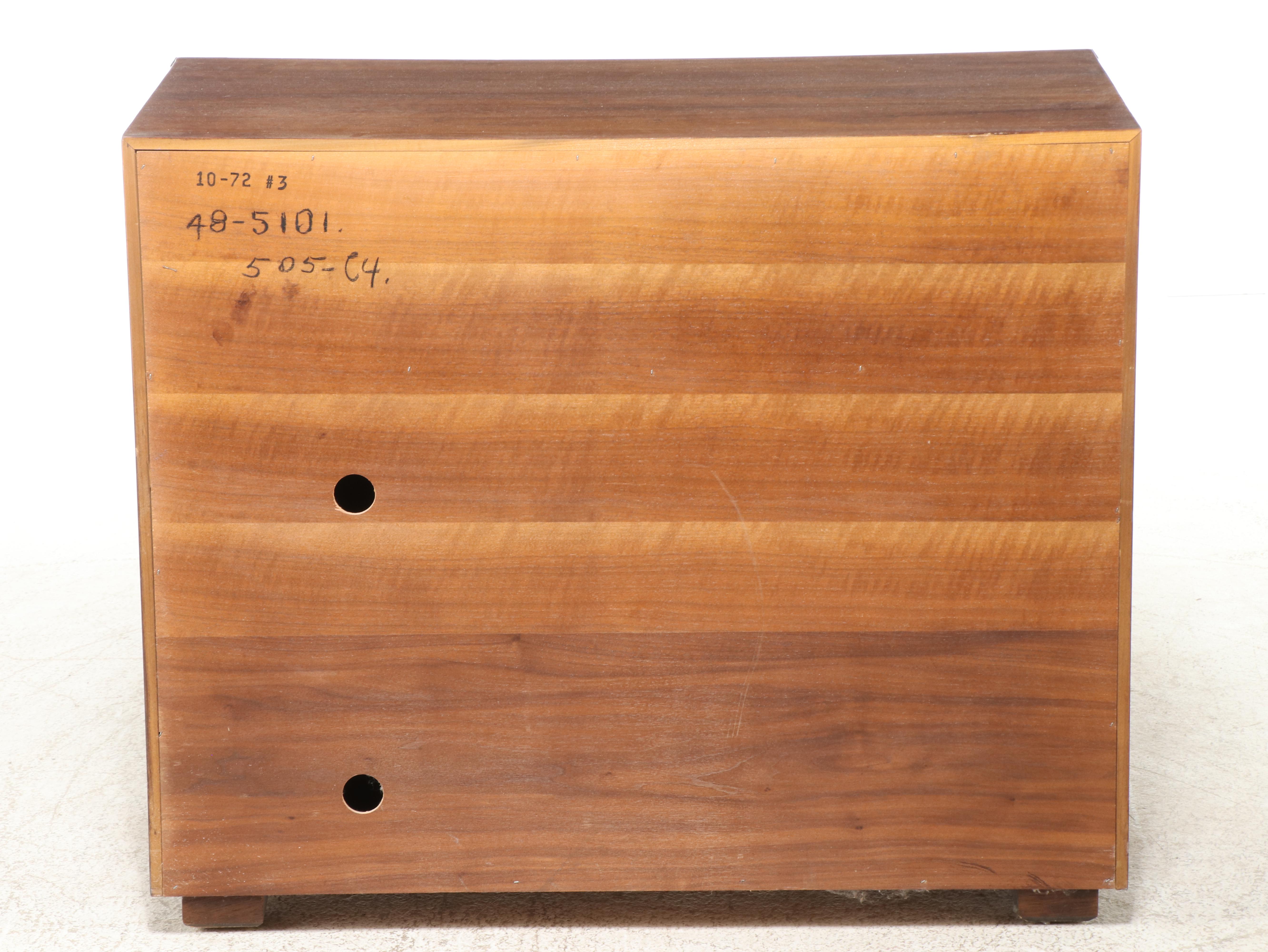 Henredon Campaign Style Brass-Mounted Walnut Side Cabinet