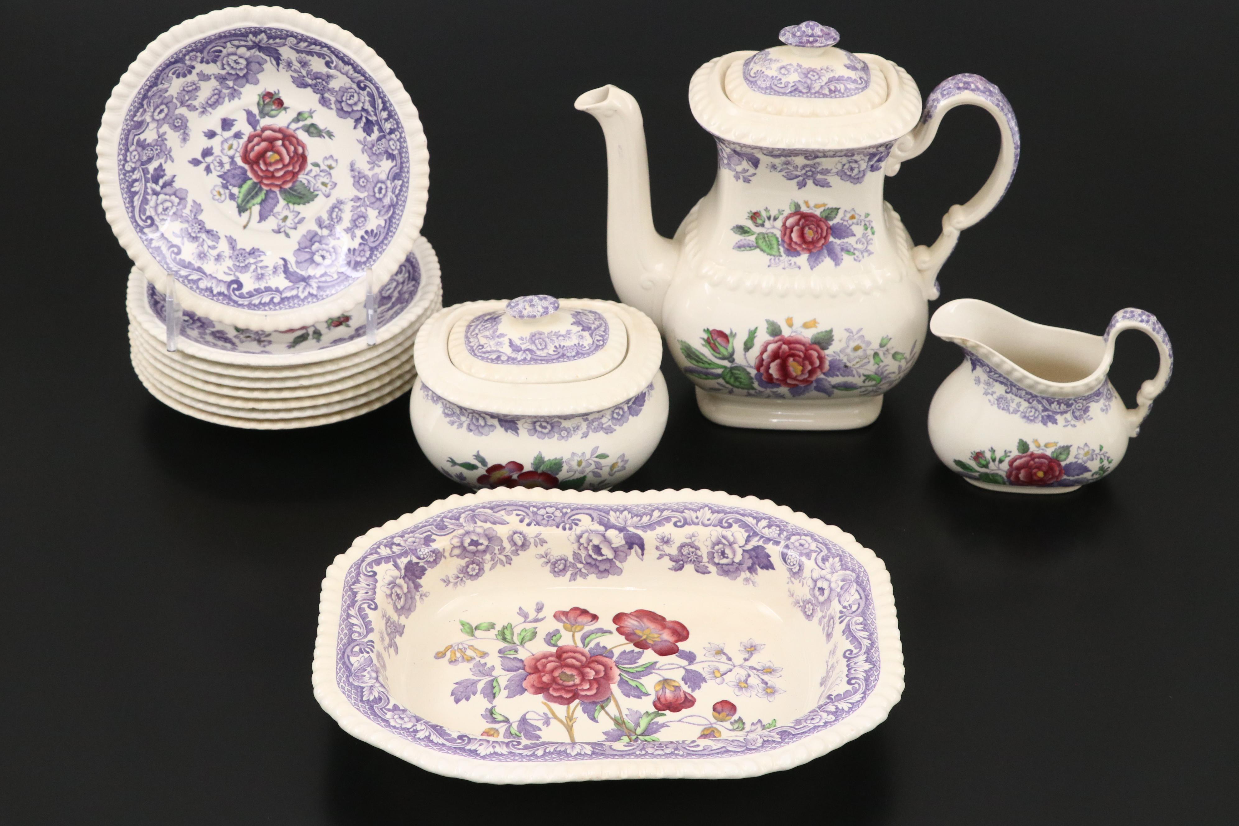Spode "Mayflower" Ceramic Tea Service and Dinnerware