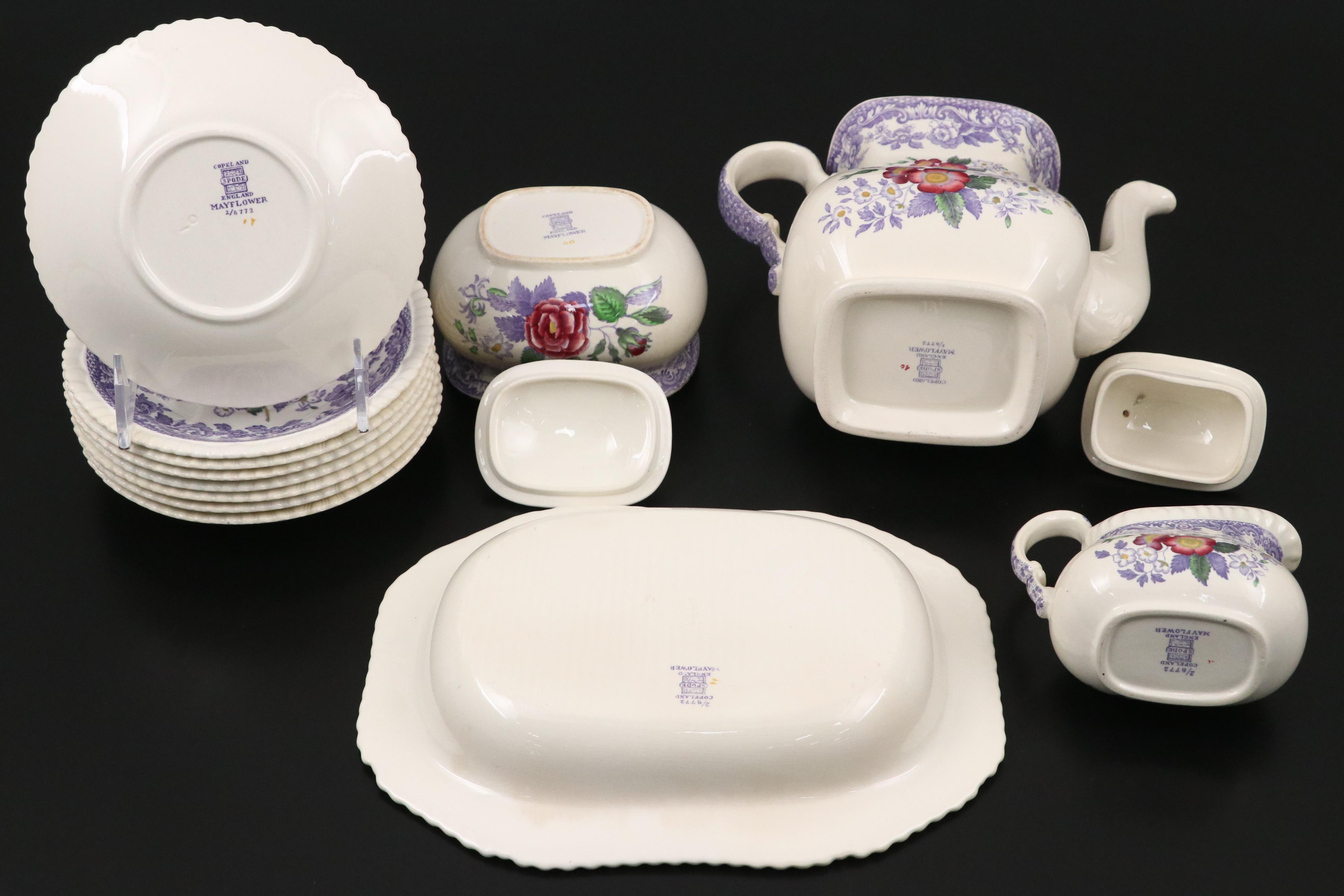 Spode "Mayflower" Ceramic Tea Service and Dinnerware