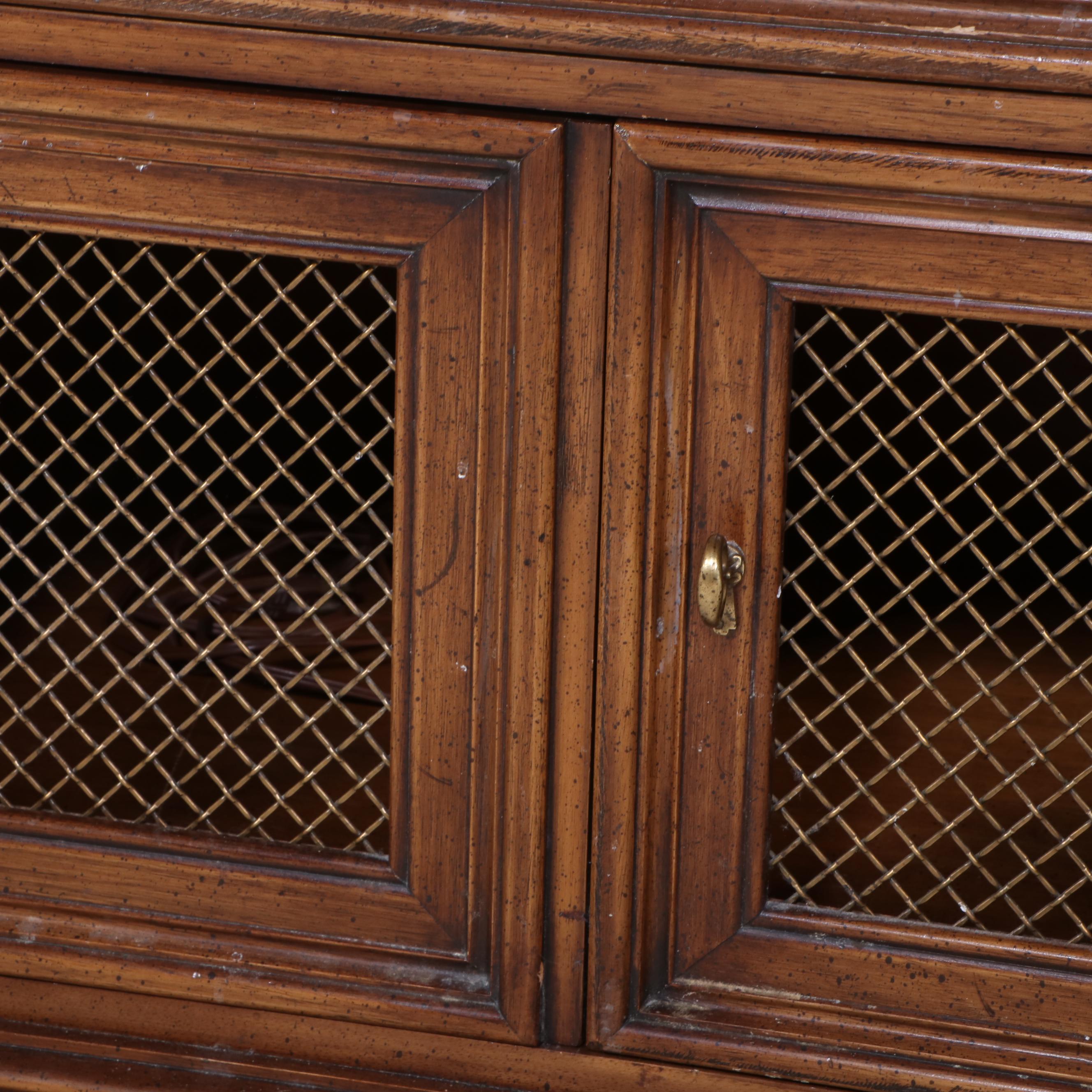 Pair of Henredon Oak Dressing Tables with Mirrors, Late 20th Century