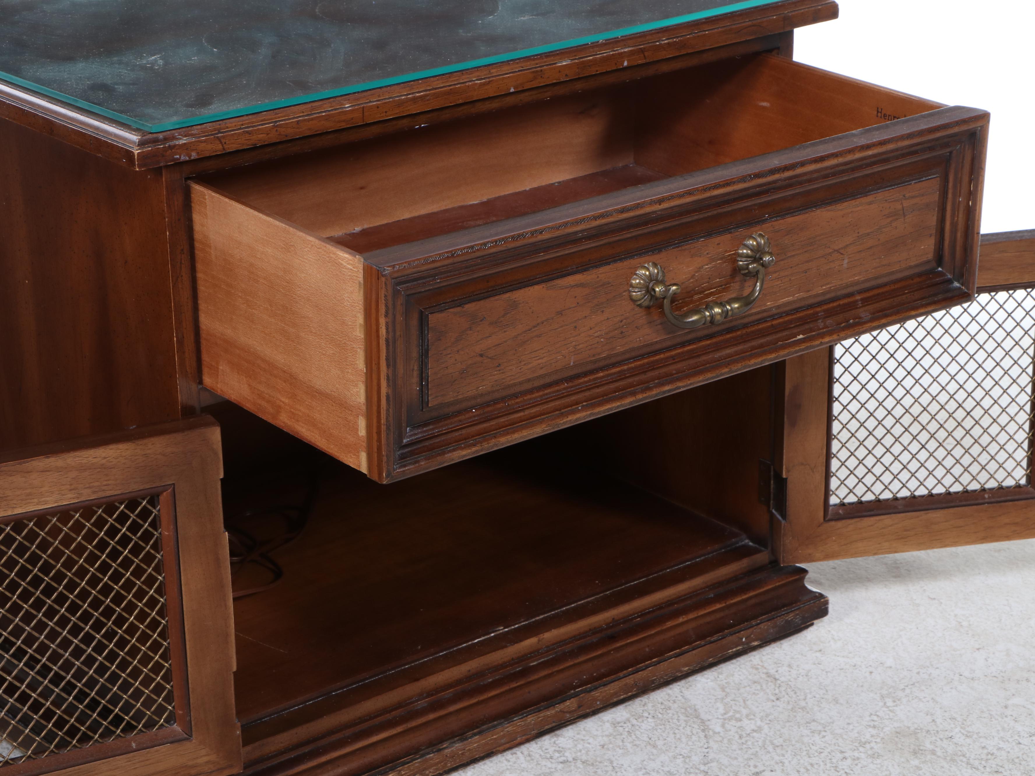 Pair of Henredon Oak Dressing Tables with Mirrors, Late 20th Century