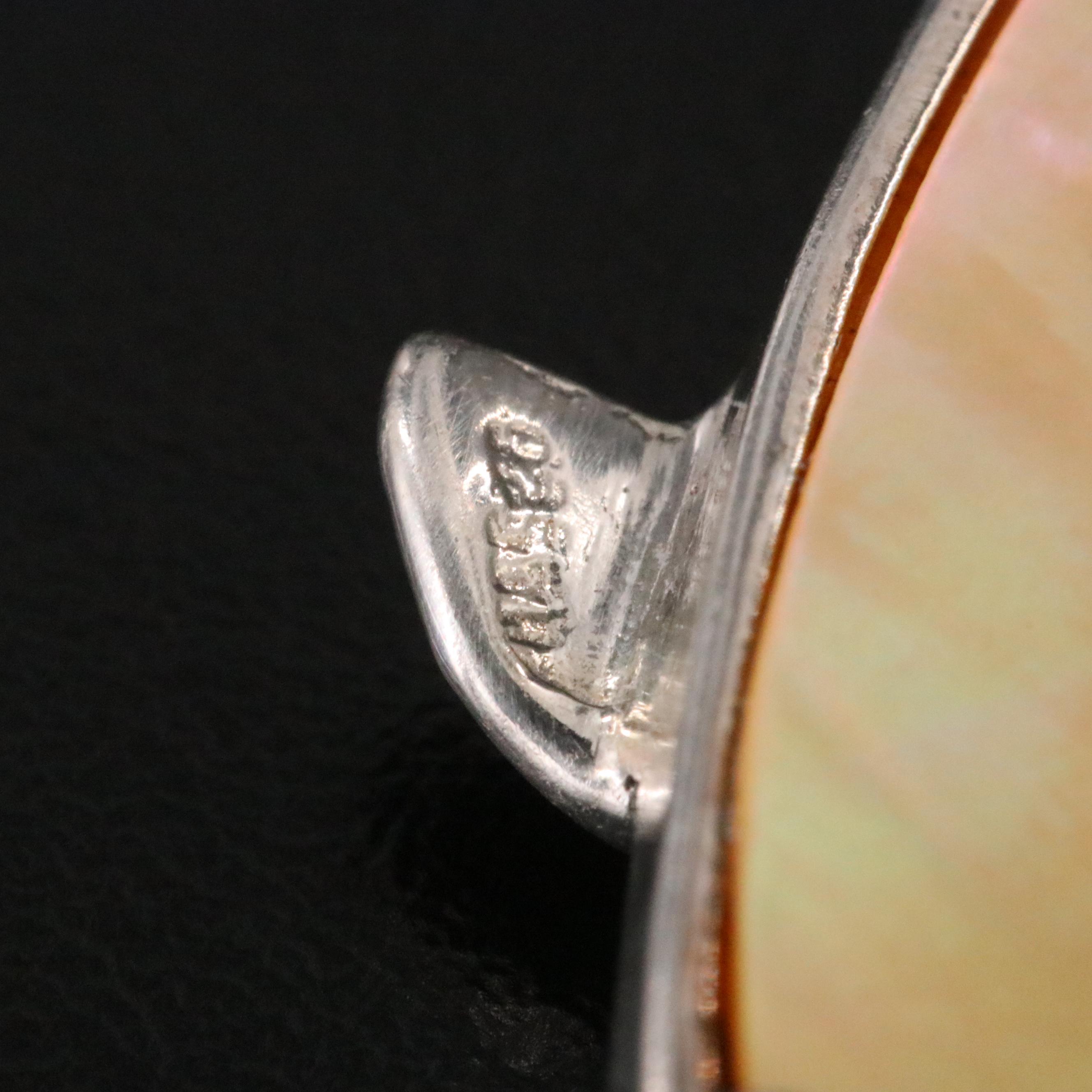 Sterling Mother-of-Pearl and Marcasite Brooch