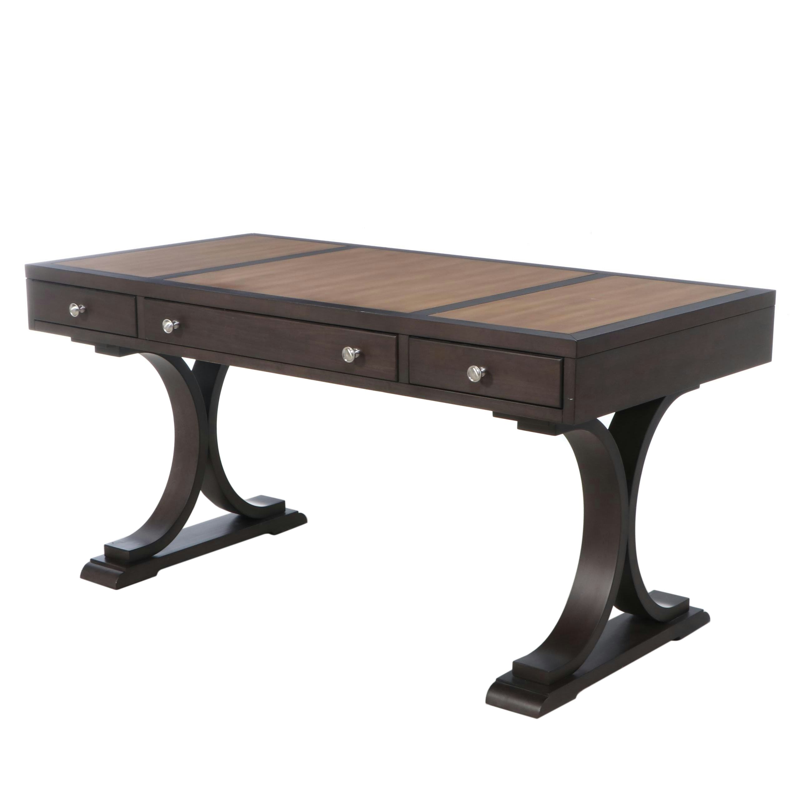 Hooker Furniture "South Park" Birch and Maple-Veneered Desk in Brown-Grey Finish
