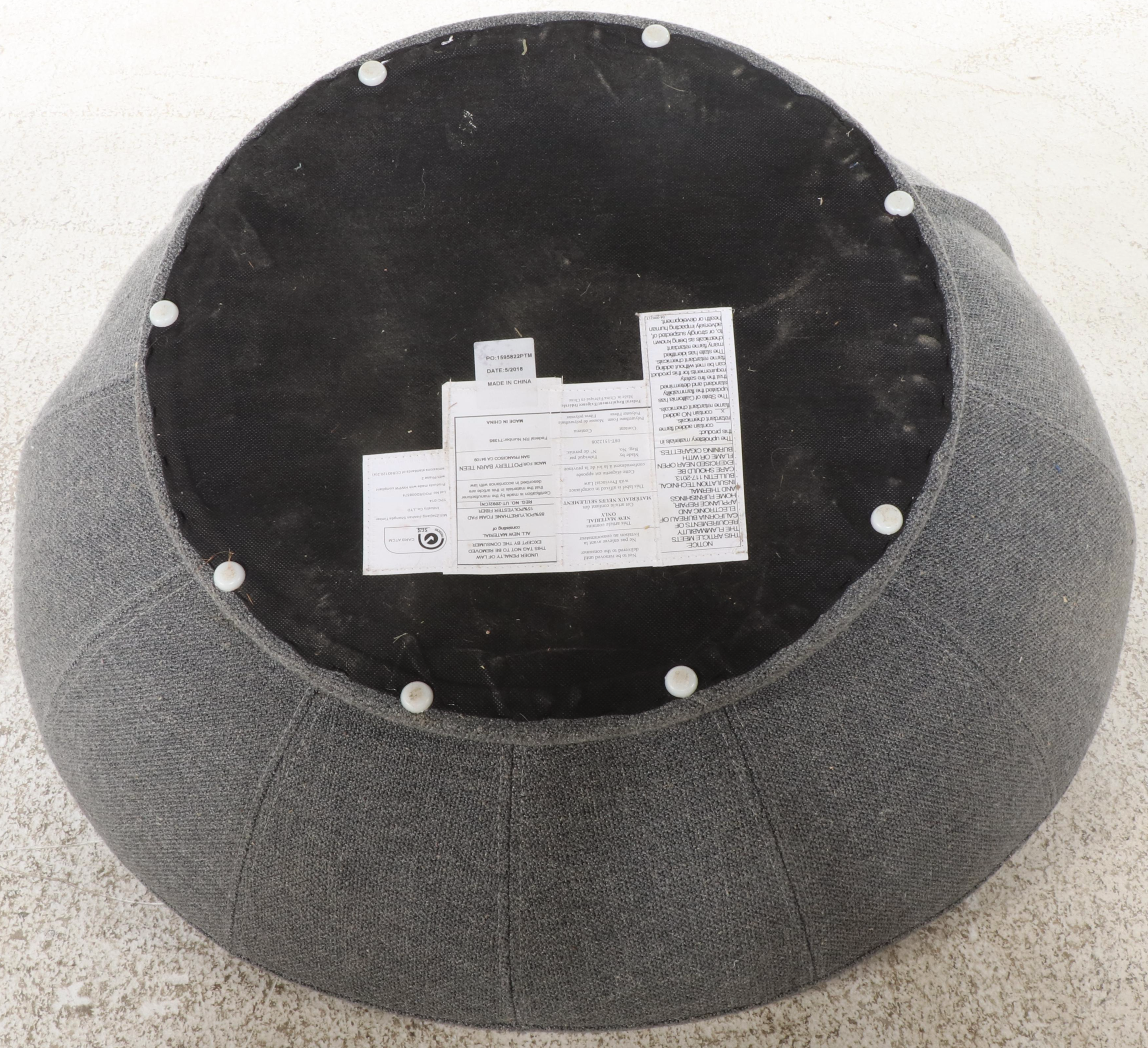 Pair of Pottery Barn Teen "Groovy" Swivel Lounge Chair in Charcoal Tweed