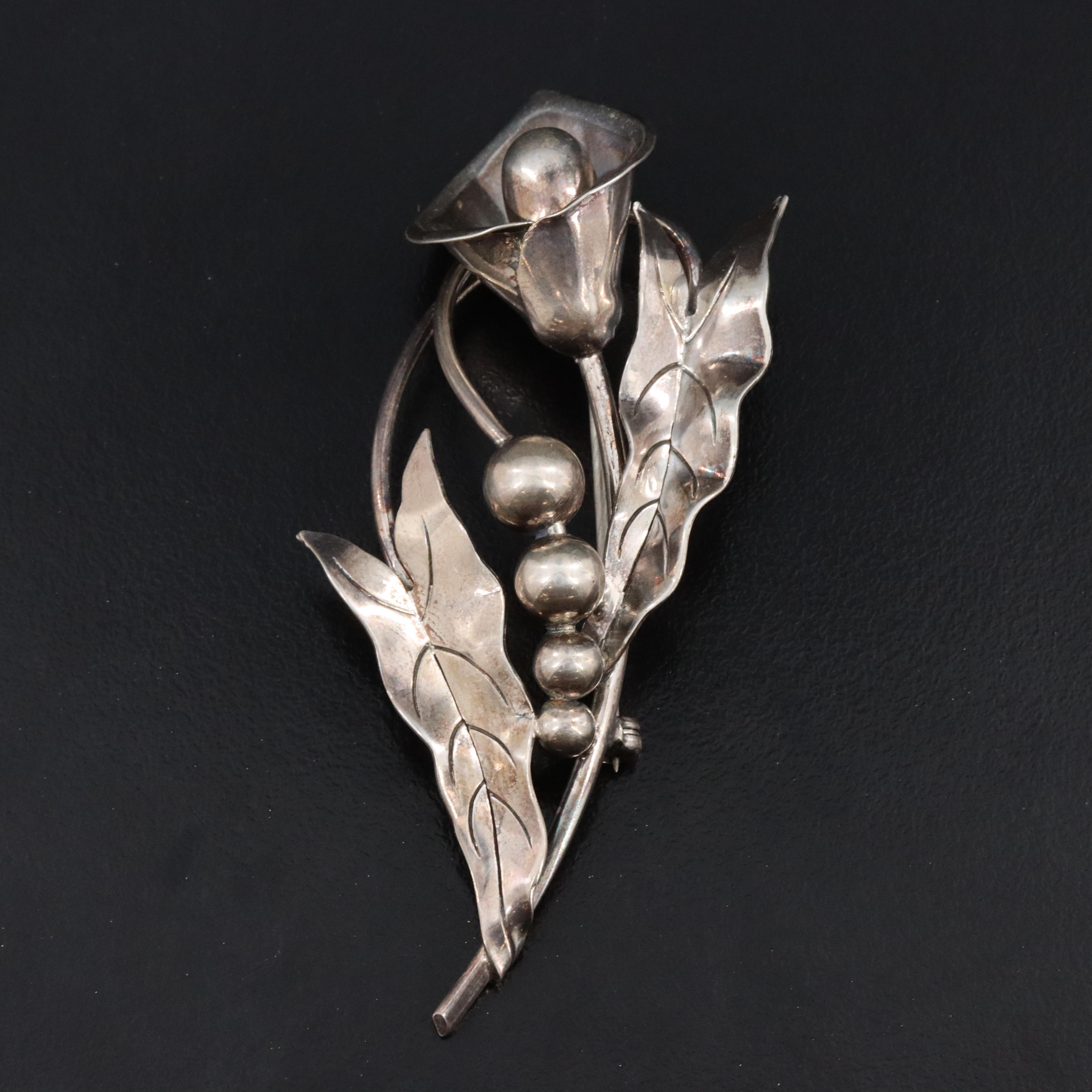 Georg Jensen USA Sterling Calla Lily Brooch