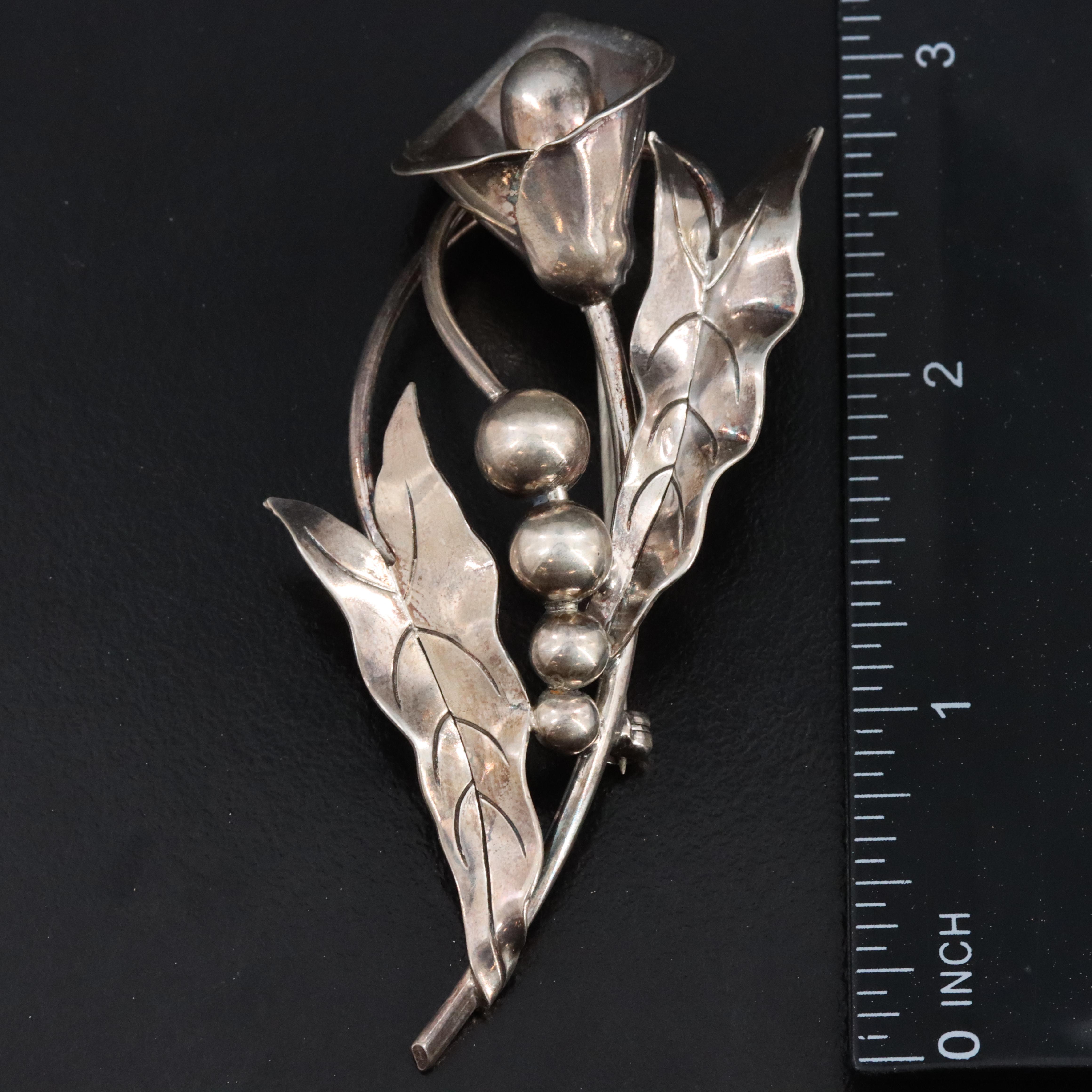 Georg Jensen USA Sterling Calla Lily Brooch