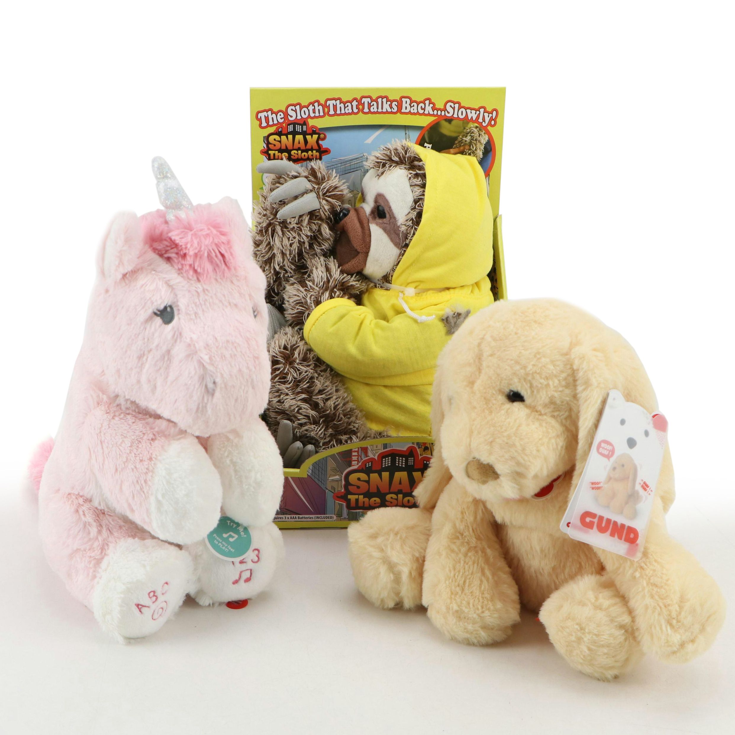 Intersell Ventures "Snax the Sloth" and Gund Stuffed Animals