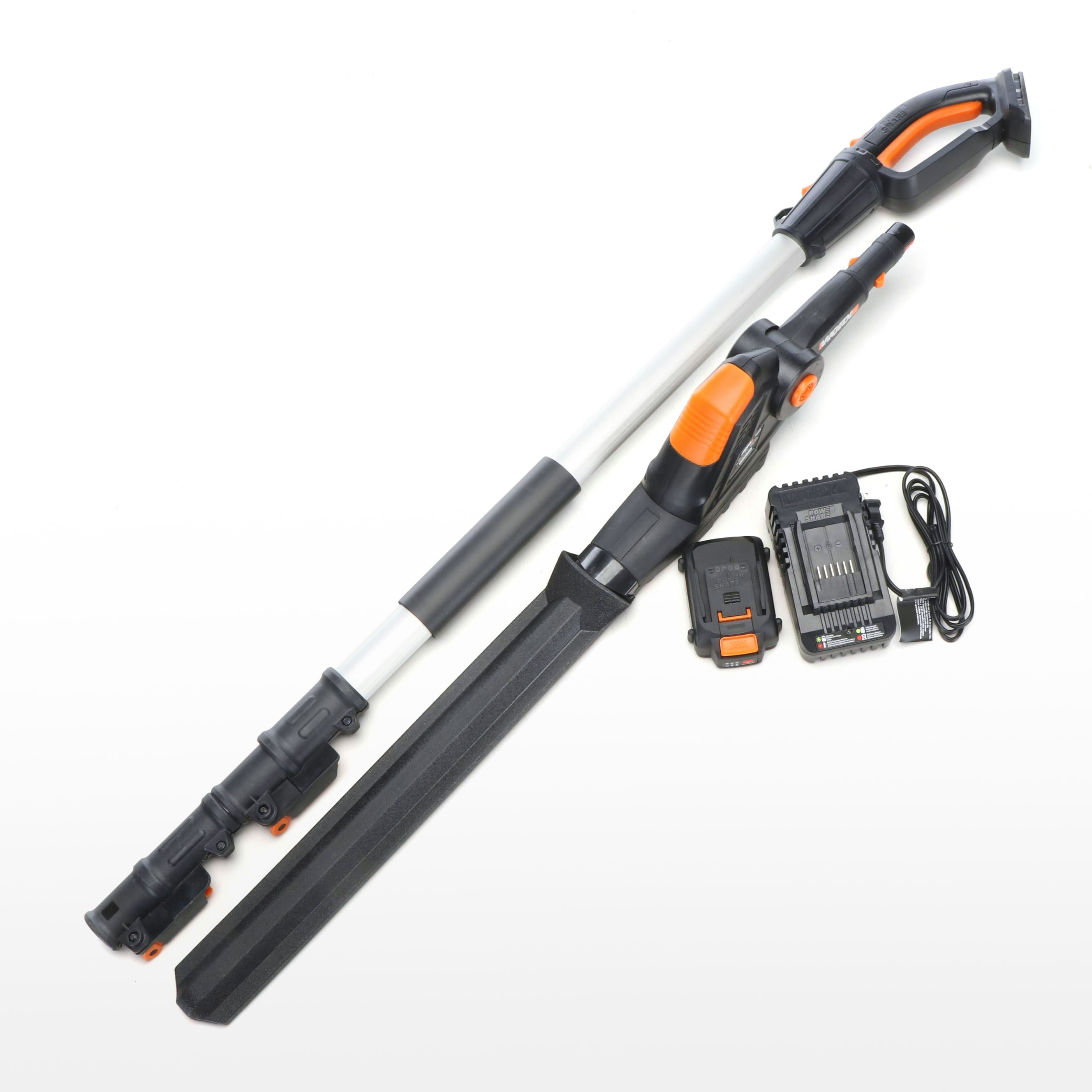 Worx Cordless Hedge Trimmer with Extension Pole, Battery and Charger Dock