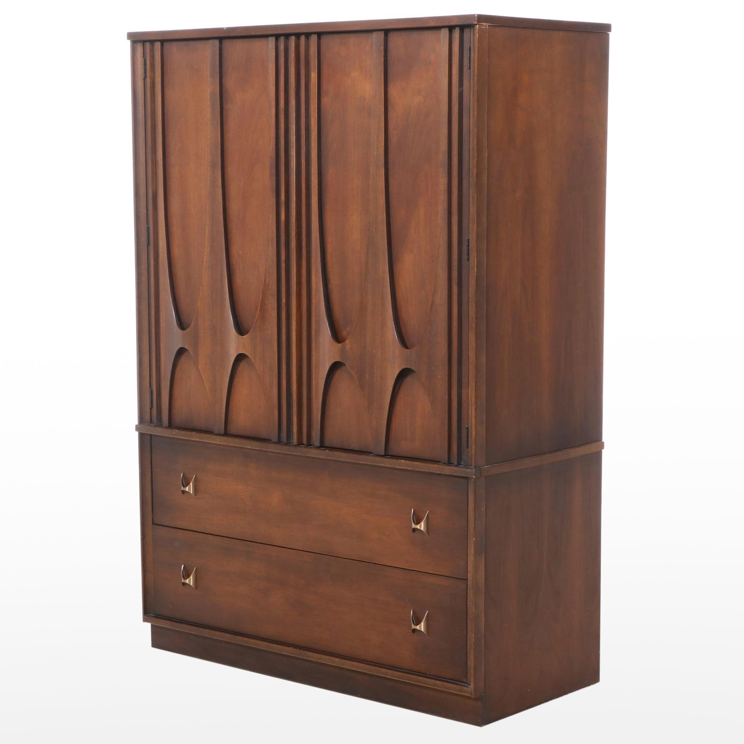 Broyhill Premiere Mid Century Modern Style "Brasilia" Walnut Wardrobe